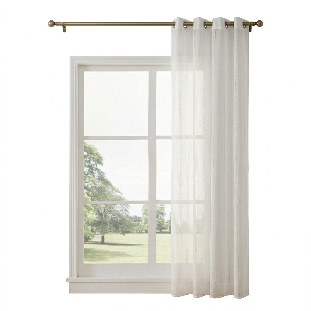 Cortina Visillo 1 Paño Cortina 8 Anillos Deco 140x230cm 2-1