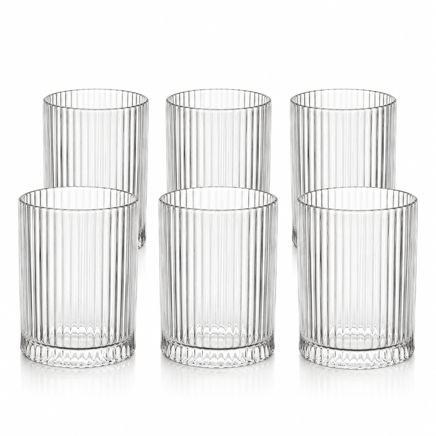 Pack 6 Vasos Vidrio Vaso Alto Diseño Lineas Líneas-5