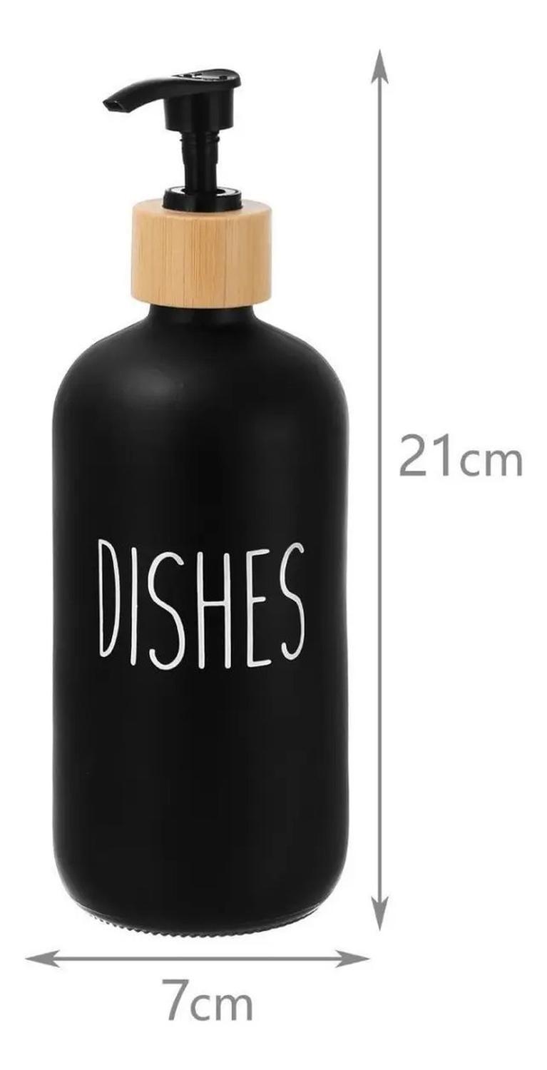 Set 2 Dispensador Jabón Baño Alcohol Gel Hands Dishes Negro Y Blanco-2