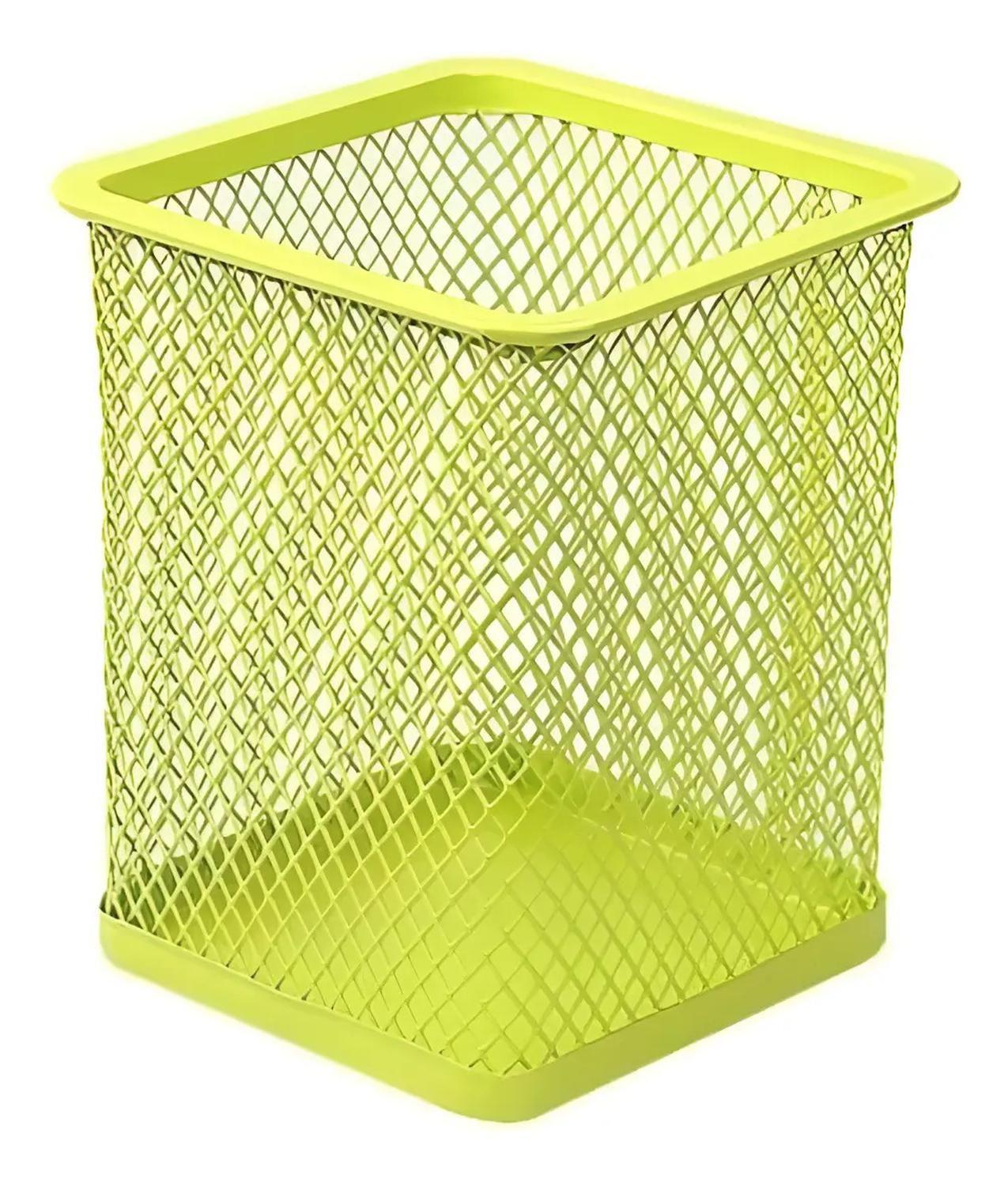 Porta Lápiz De Rejilla Malla Negra Metálica Oficina-0