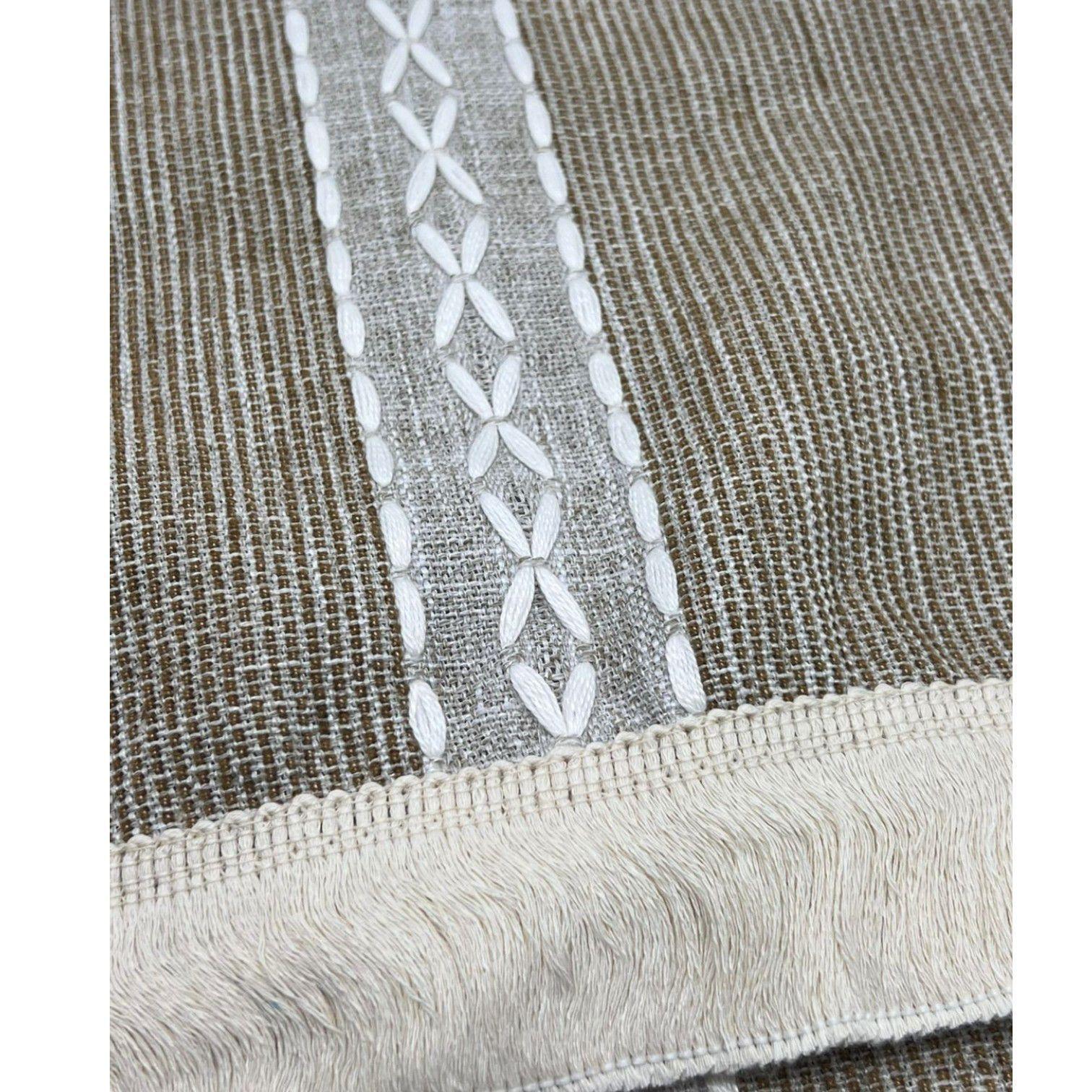 Mantel Camino De Mesa Rectangular Tejido Bordado 180x37cm-1