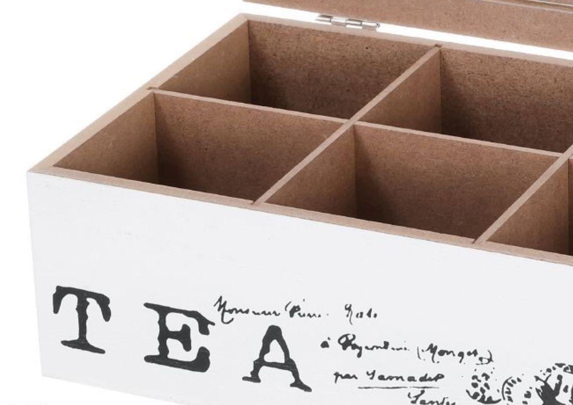 Caja De Té Mediana De Madera 6 Espacios Love Tea-3