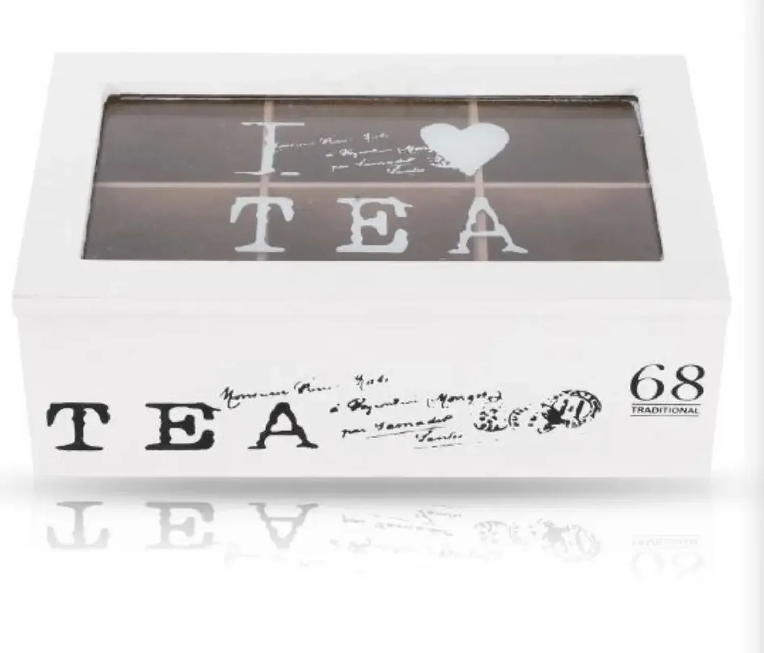 Caja De Té Mediana De Madera 6 Espacios Love Tea Tea-0