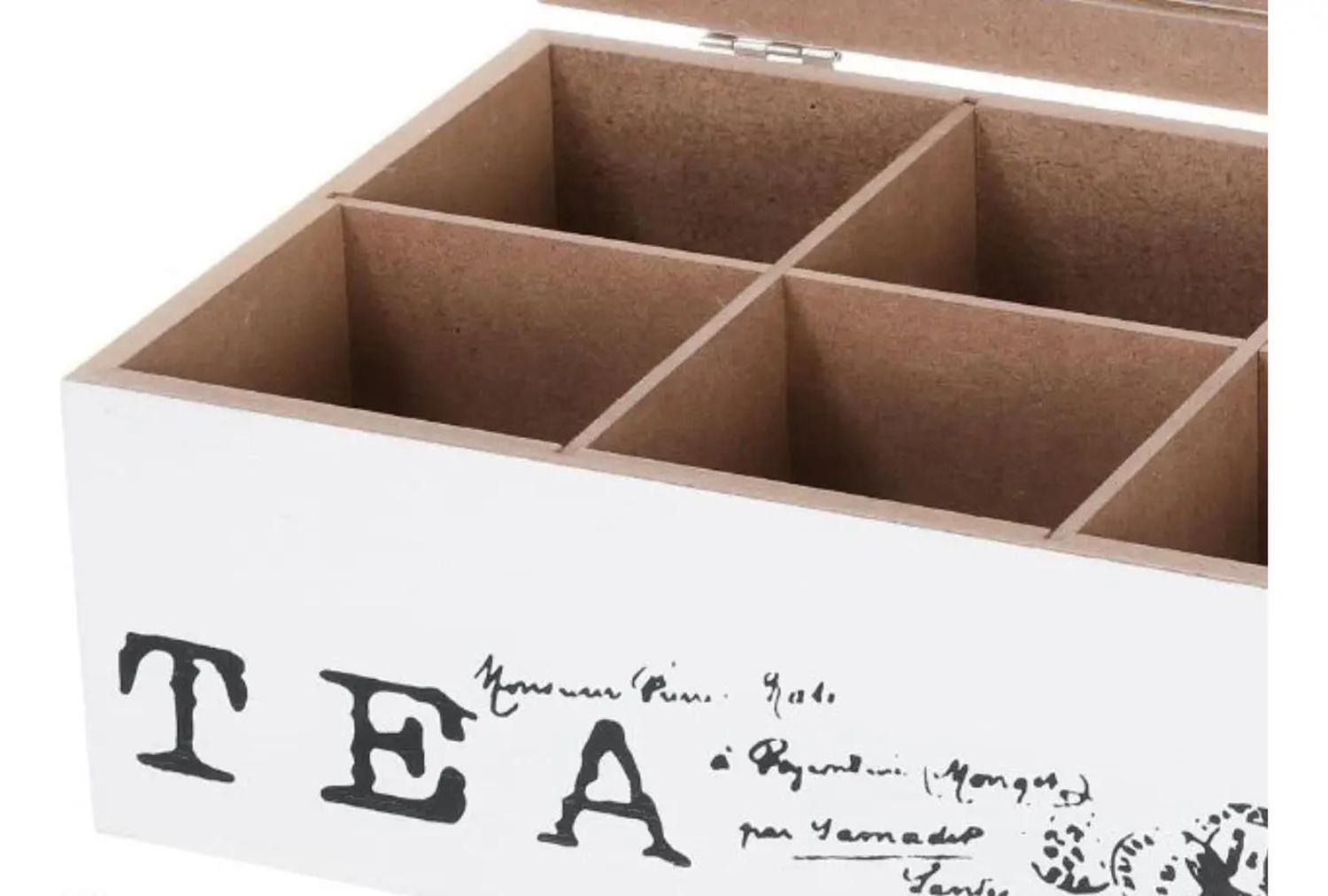 Caja De Té Mediana De Madera 6 Espacios Love Tea Tea-2
