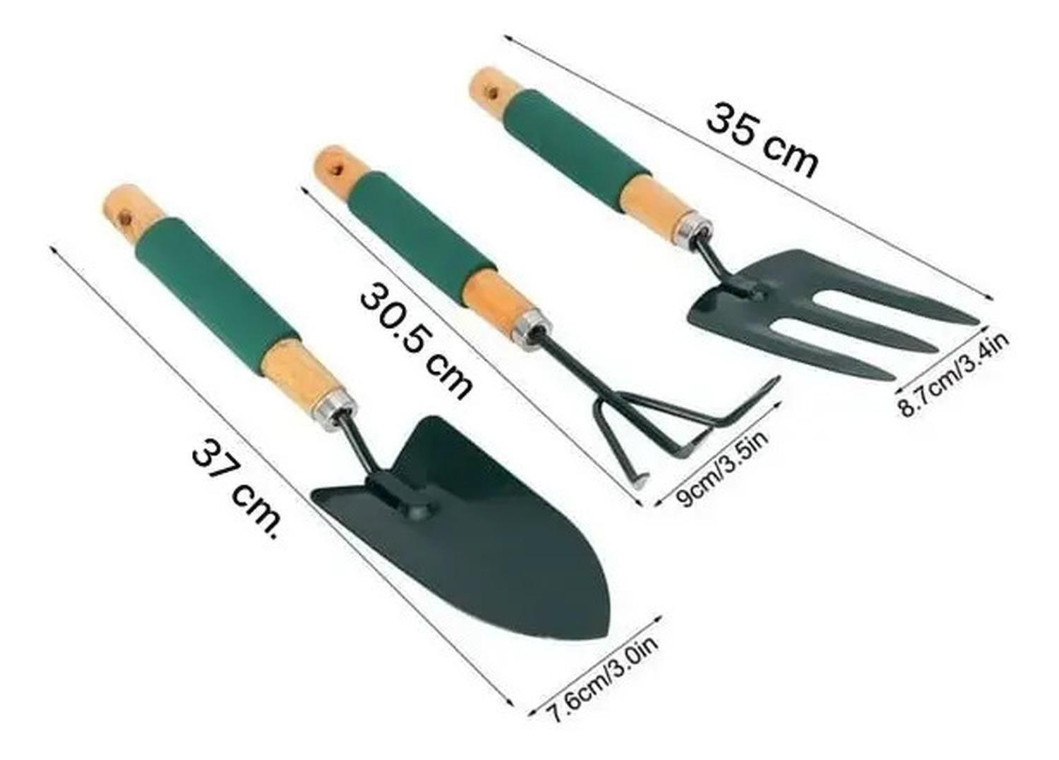 Set Herramientas De Jardineria Set 3 Piezas Jardin Grande Verde-2