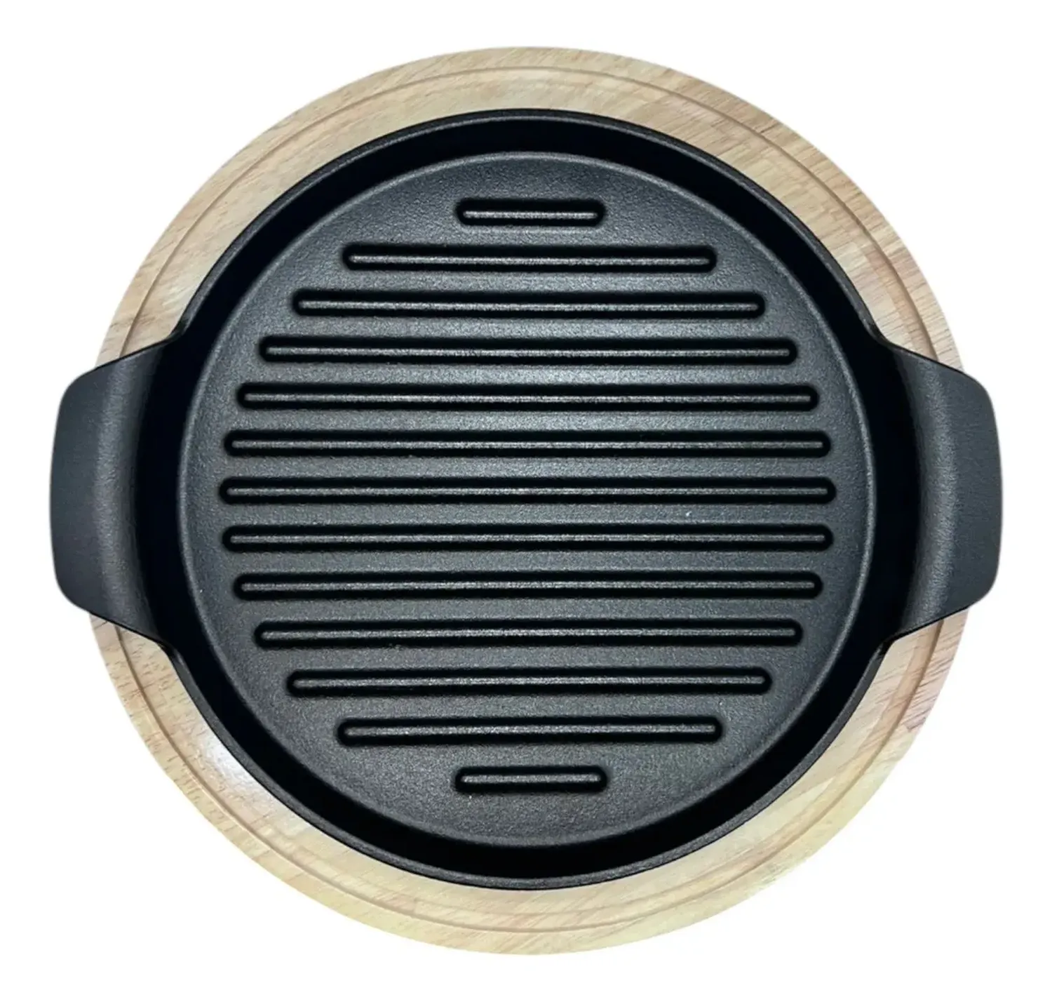 Bandeja Tabla Placa Para Carnes Con Base Bambu M7 Negro-1