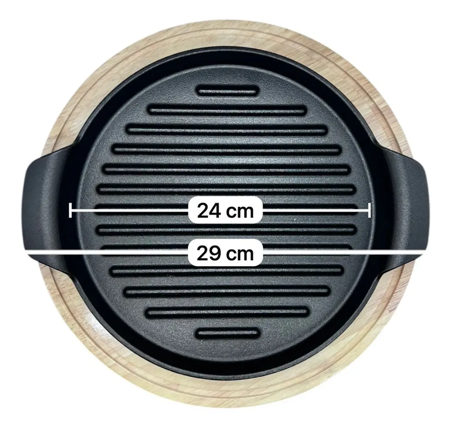 Bandeja Tabla Placa Para Carnes Con Base Bambu M7 Negro-5