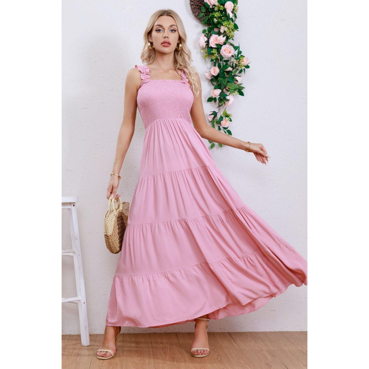 Maxi Vestido Mujer Largo Elasticado Primavera Casual Eventos 3259-0