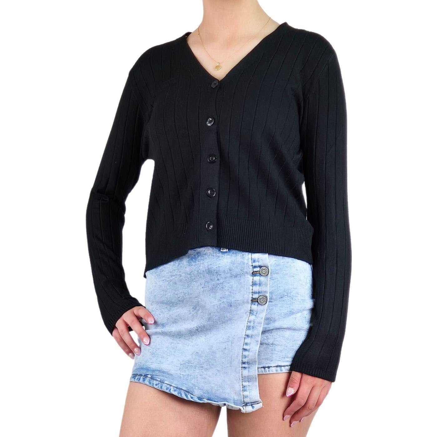 Sweater Mujer Cardigan Botones Otoño Cuello V Diseño 6009-2