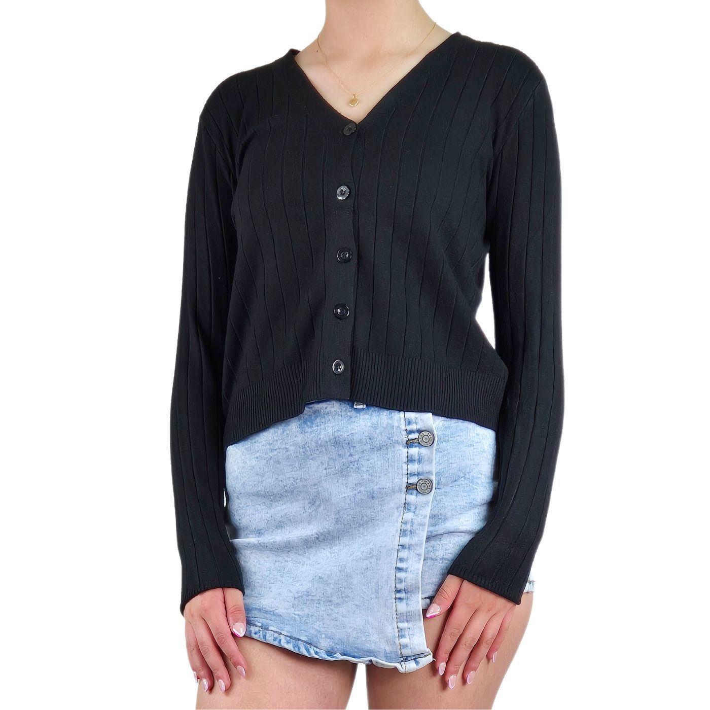 Sweater Mujer Cardigan Botones Otoño Cuello V Diseño 6009-3