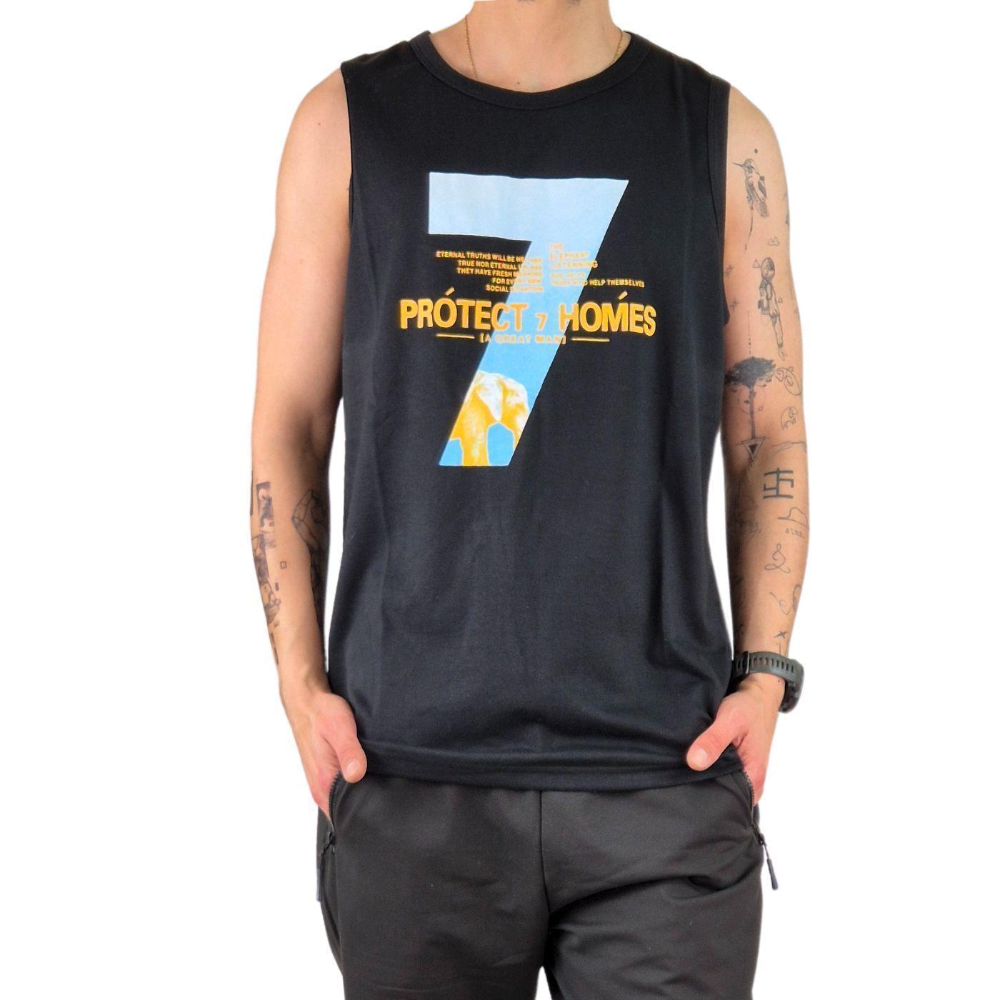 Polera Sin Manga Musculosa Hombre Diseño Colores 294-2