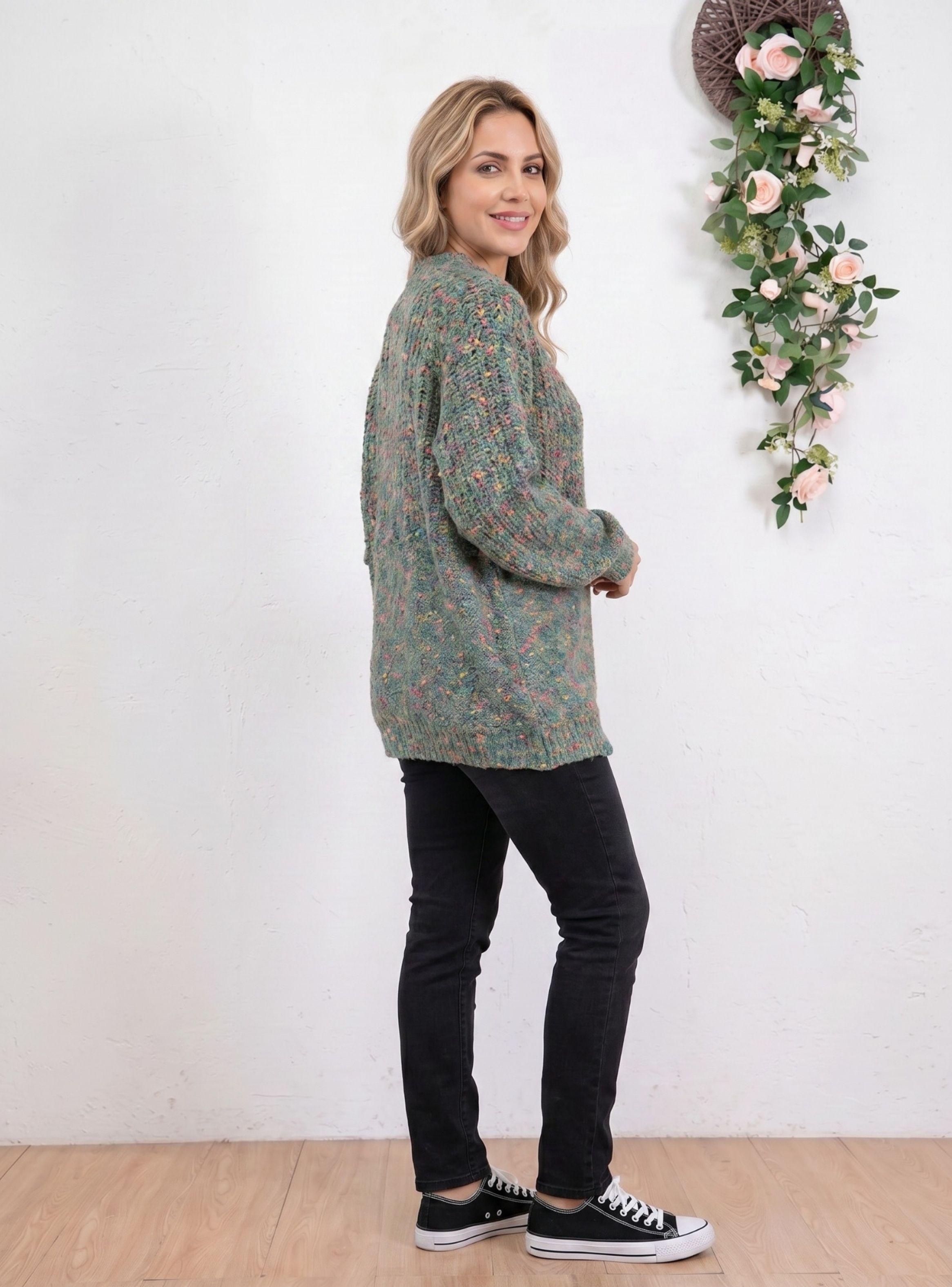 Sweater Lana Mujer Tejido Otoño Invierno Grueso Diseño Jaspeado 6869-0