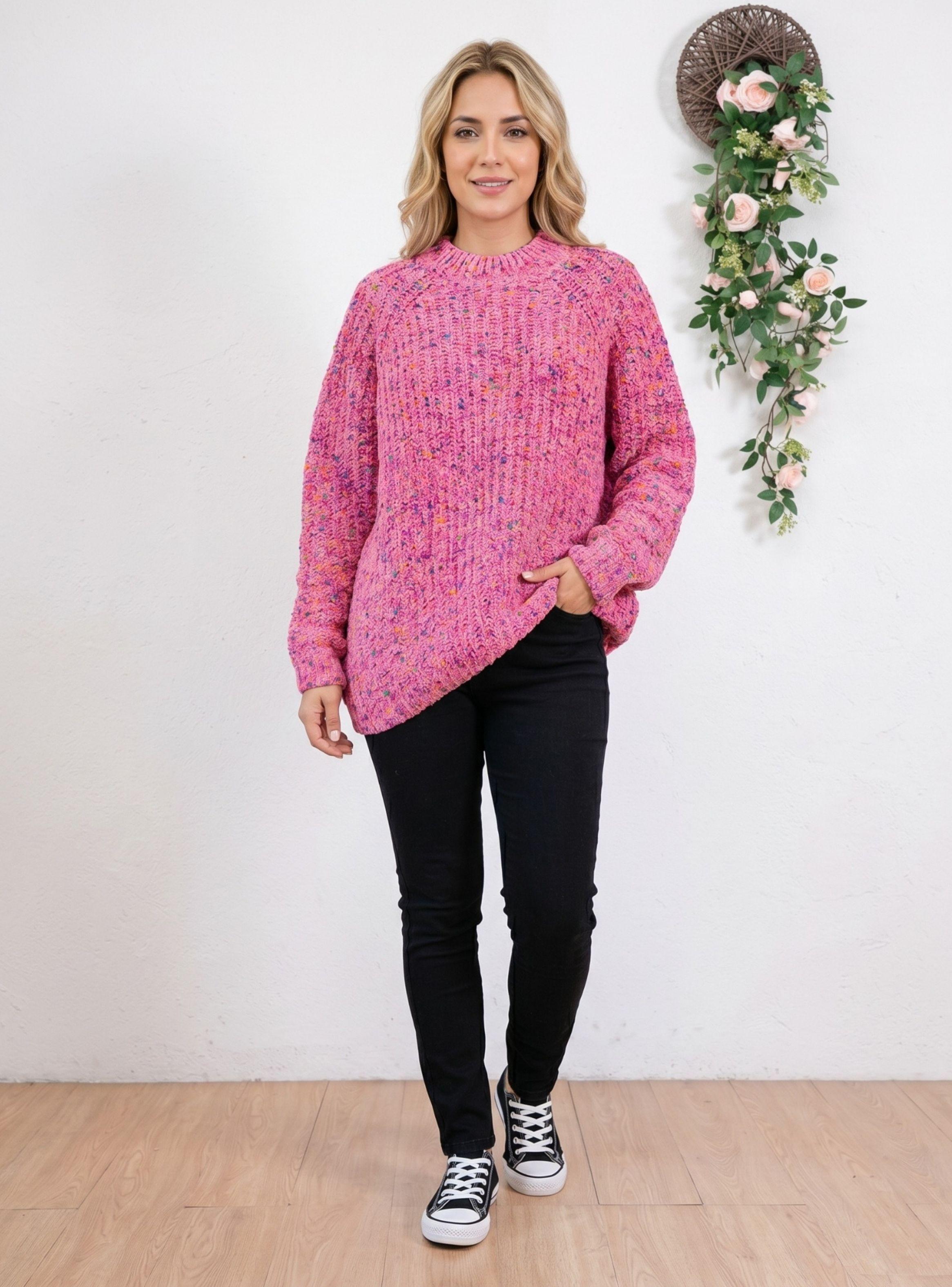 Sweater Lana Mujer Tejido Otoño Invierno Grueso Diseño Jaspeado 6869-0