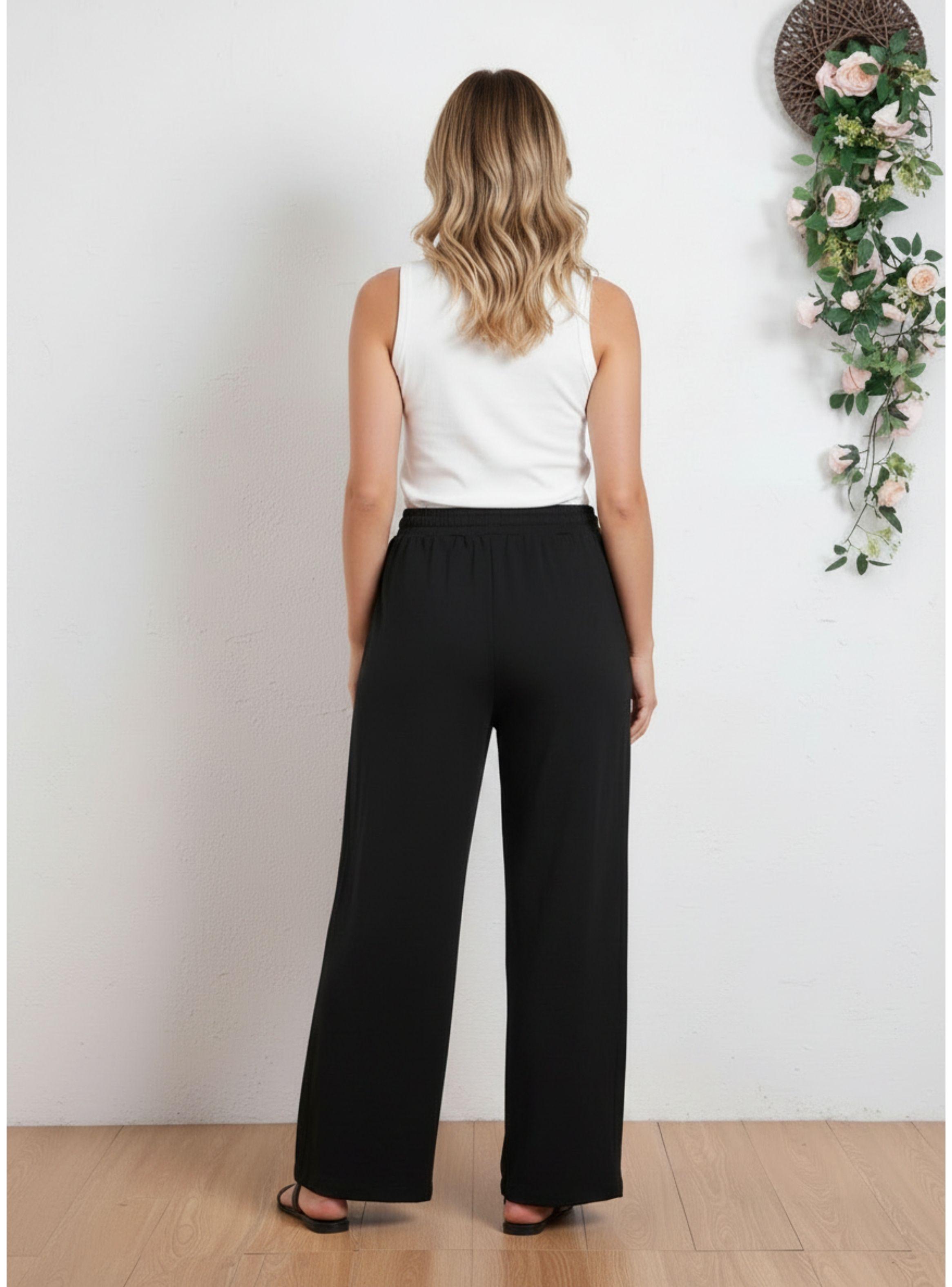 Pantalón Mujer Recto Casual Primavera Verano Algodón Tiro Alto 318-0