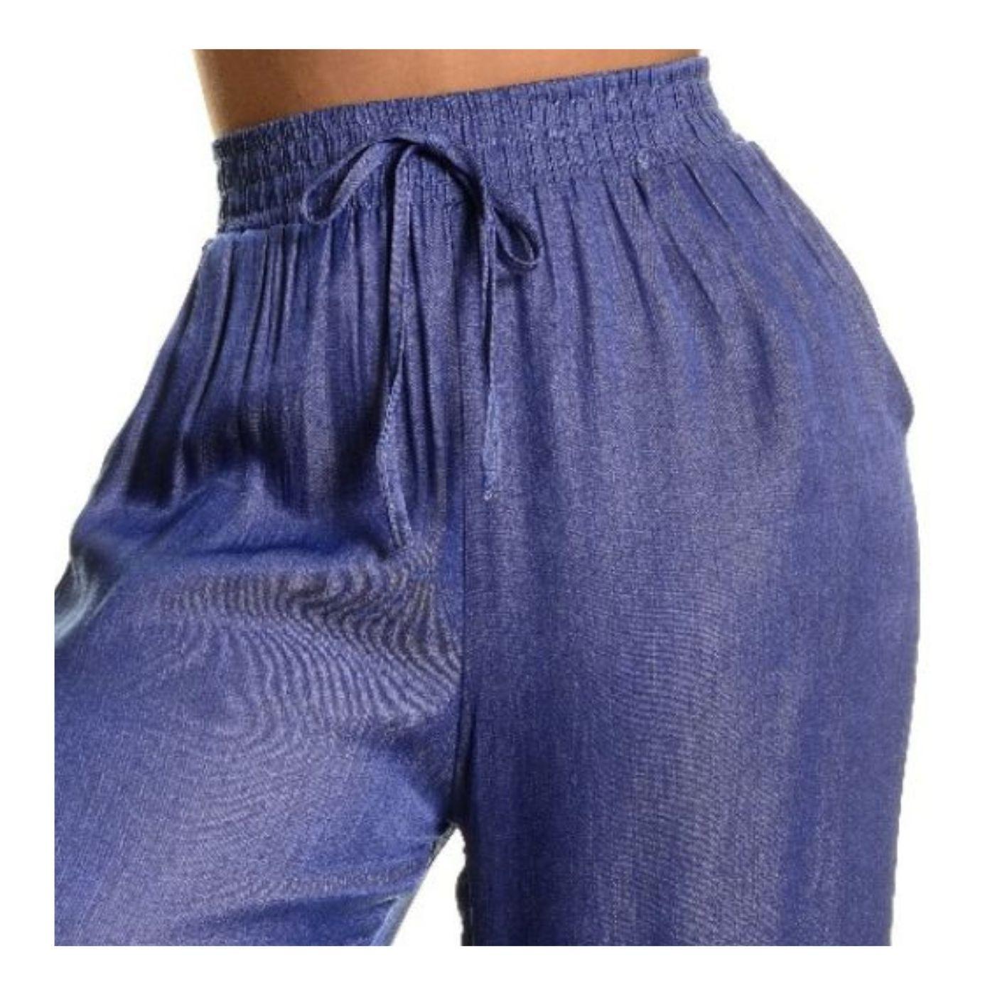 Pantalon Palazzo Mujer Liviano Excelente Calidad Tipo Jeans 3092-1