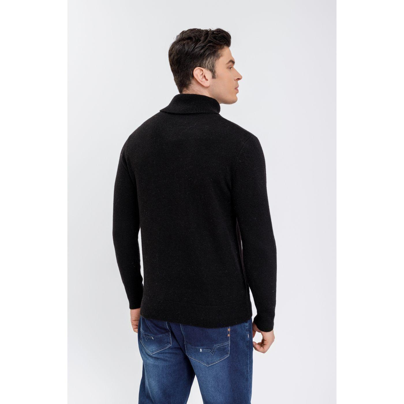 Sweater Hombre Tejido Algodon Cuello Alto Colores 7211-3