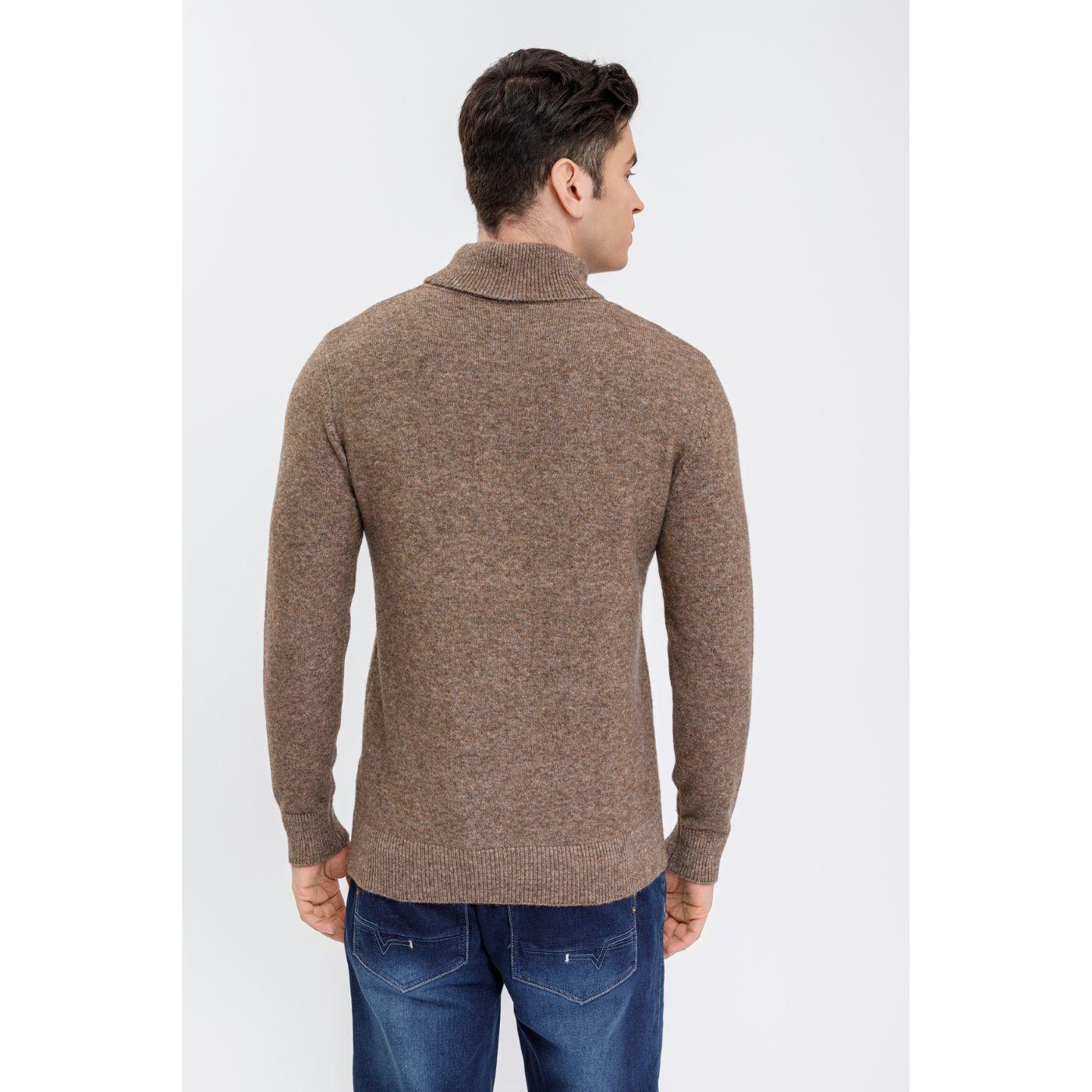 Sweater Hombre Tejido Algodon Cuello Alto Colores 7211-3