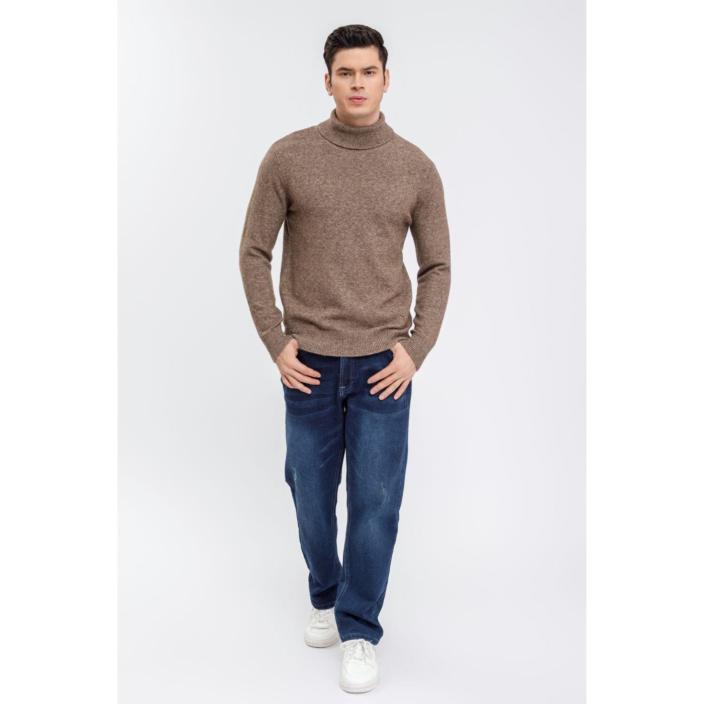 Sweater Hombre Tejido Algodon Cuello Alto Colores 7211-2