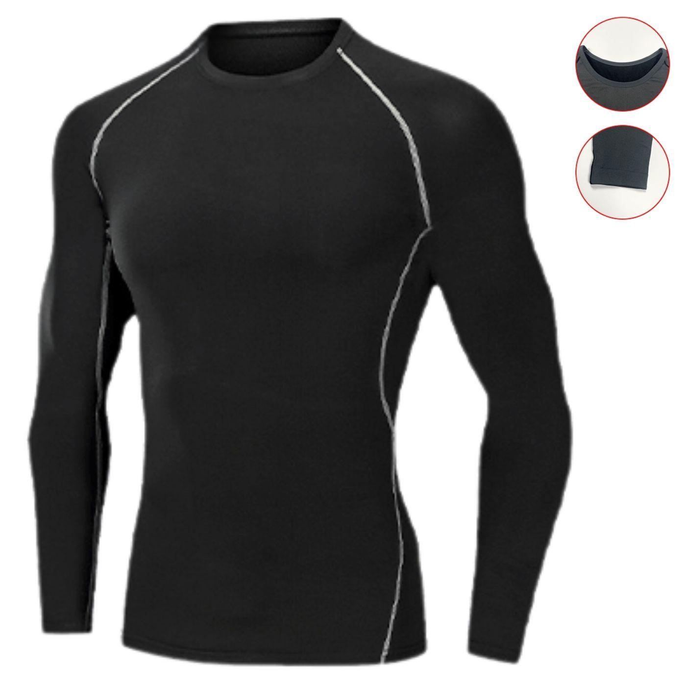 Camiseta Hombre Primera Capa Elasticada Manga Larga Deportiva 305-0