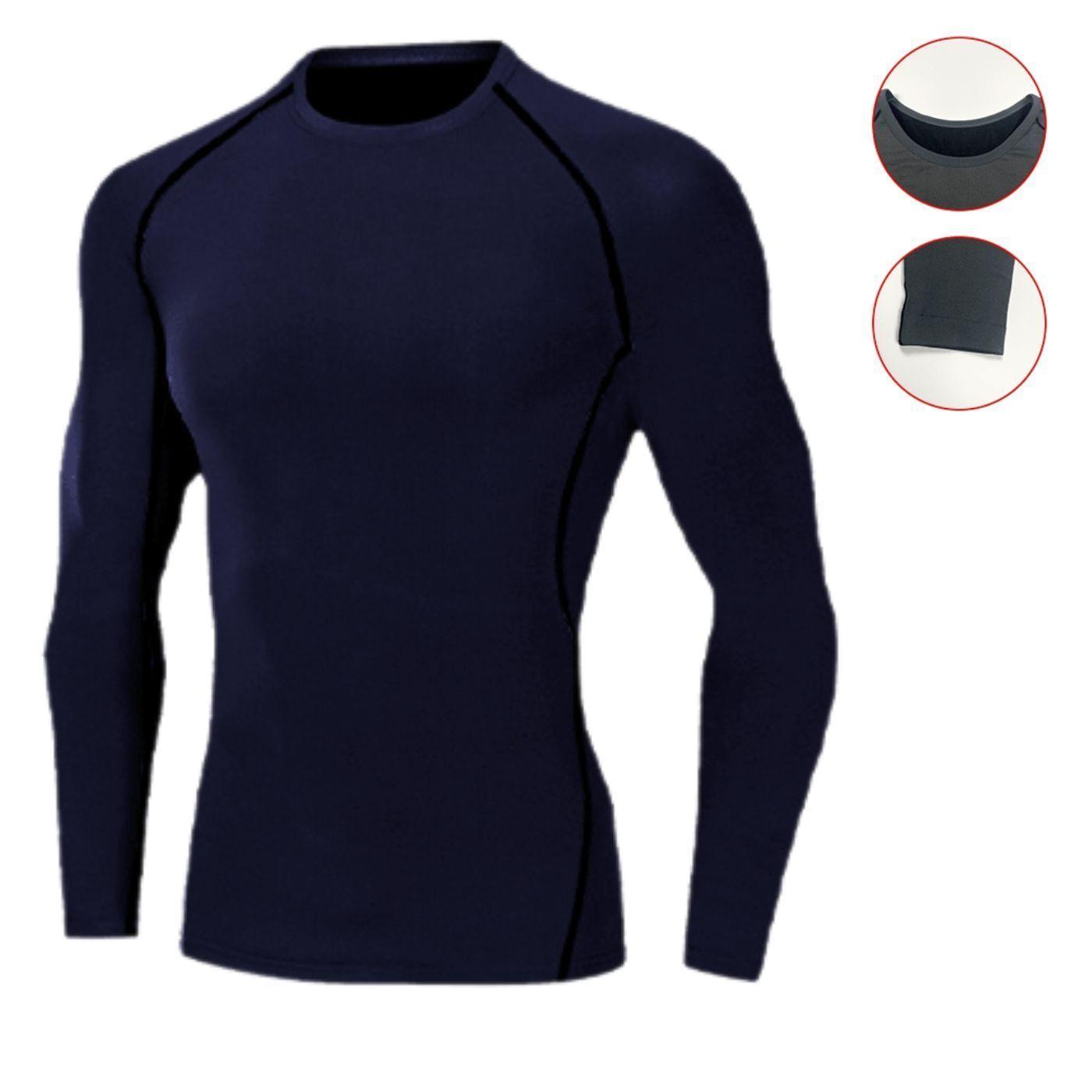 Camiseta Hombre Primera Capa Elasticada Manga Larga Deportiva 305-0