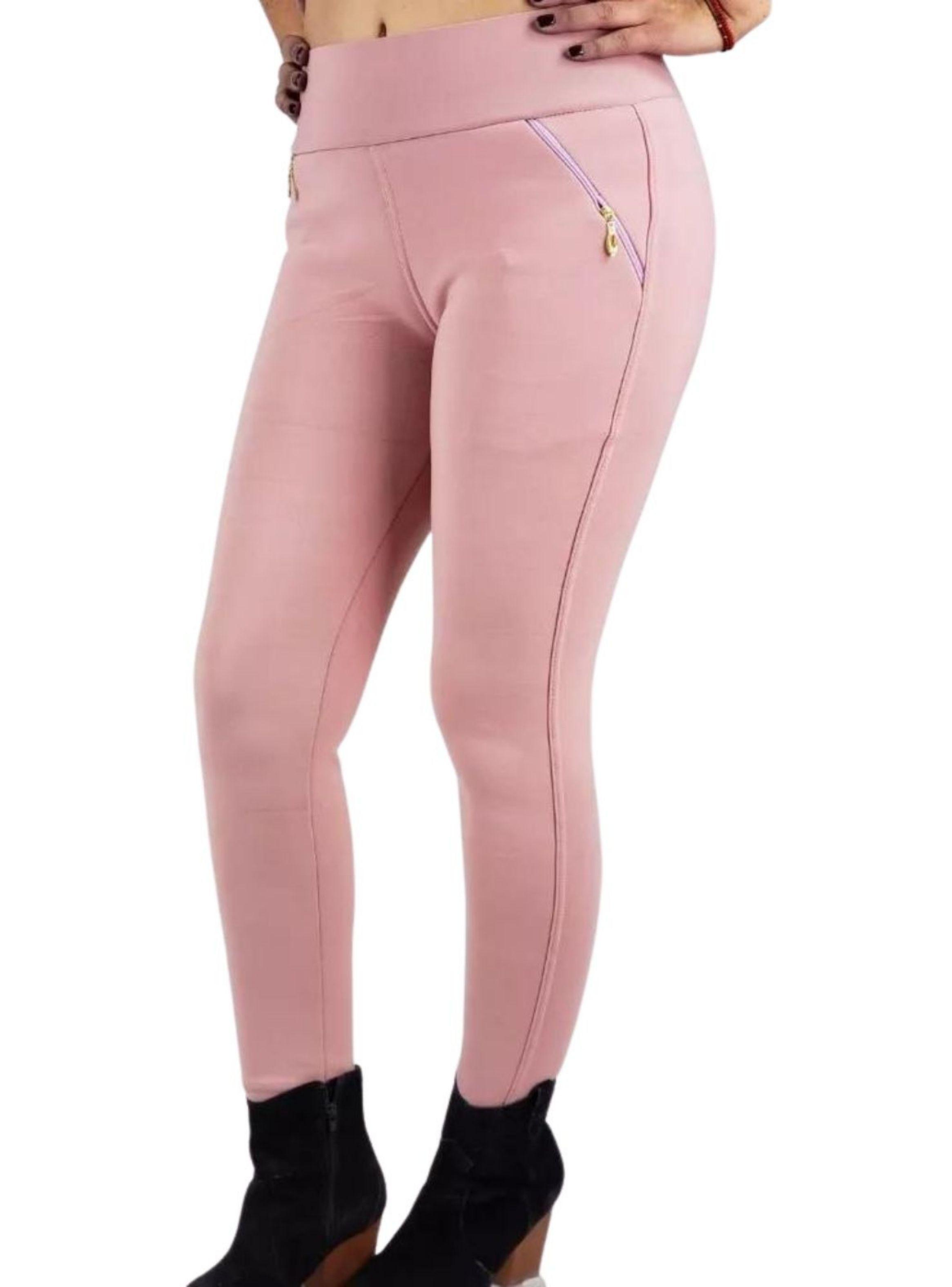 Pantalón Calza Mujer Invierno Forro Interior Piel Bolsillos Cierre H1-1