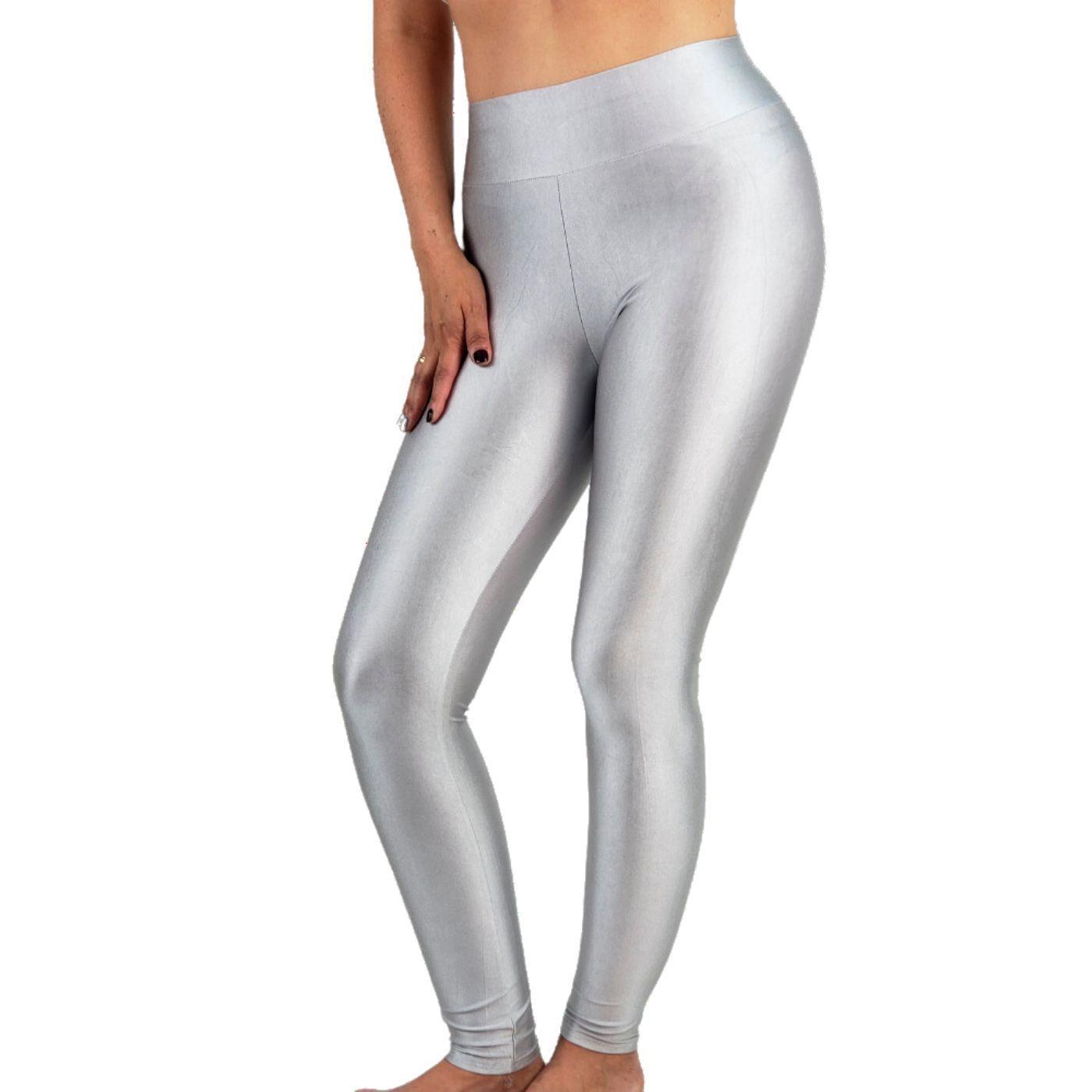 Pack 2 Calza Lycra Brillante Dupont Mujer Tiro Alto Deportivo 548-0