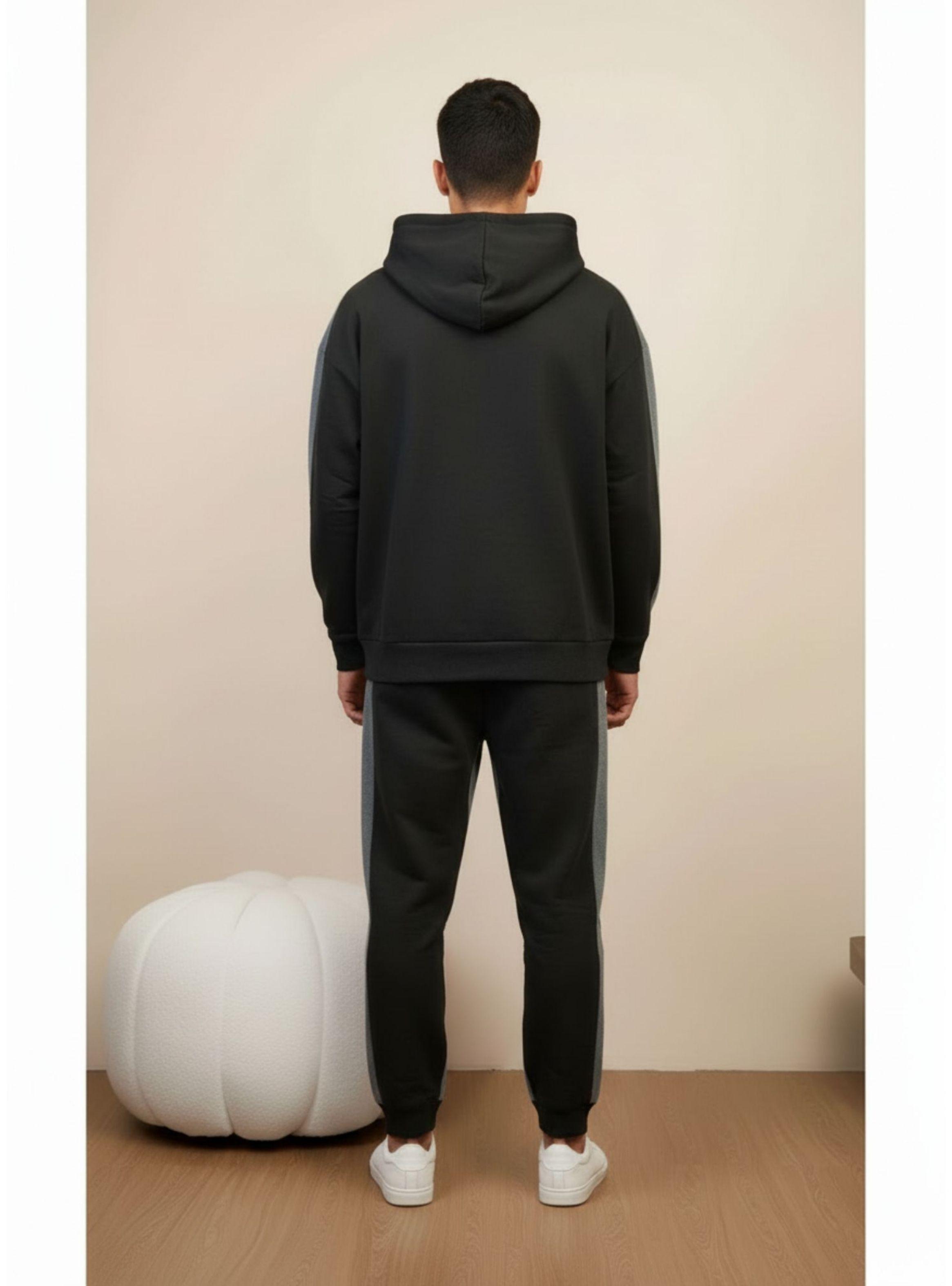 Conjunto Deportivo Franja Buzo Jogger y Polerón Hombre Frizado A1716-2