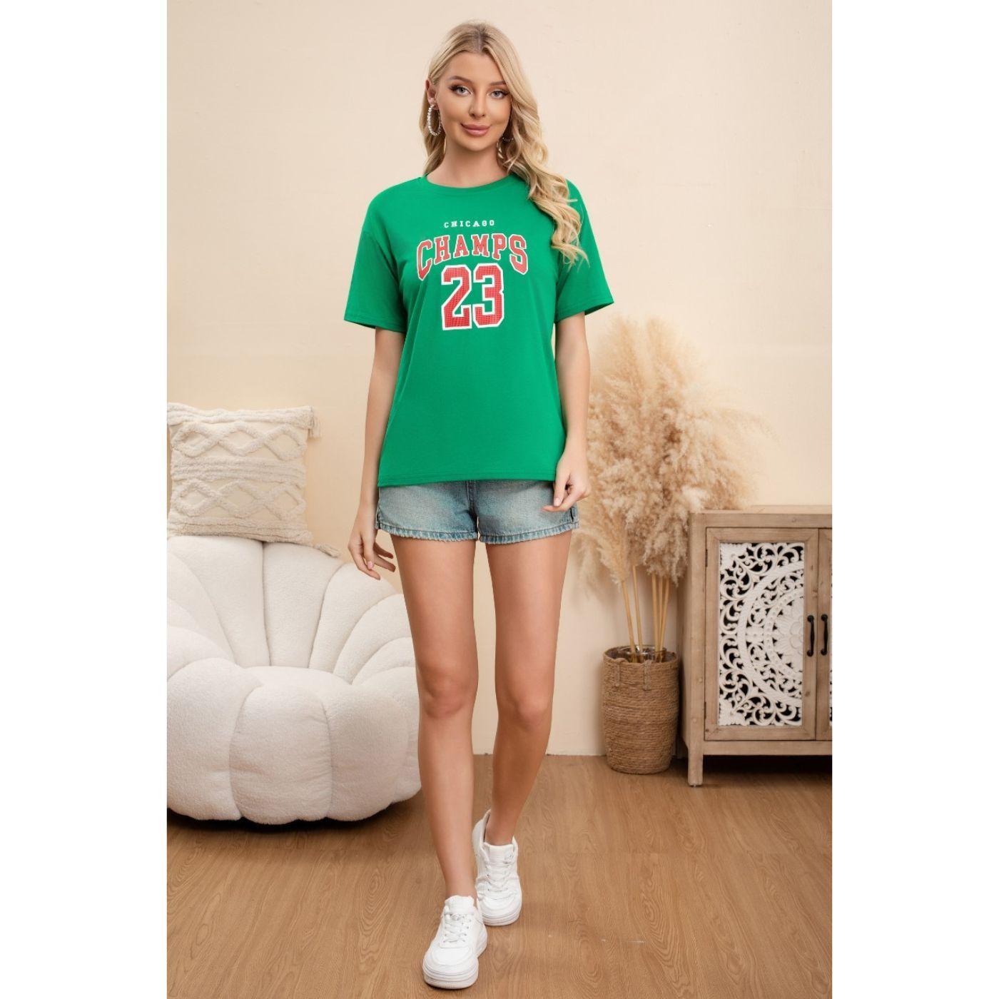 Polera Mujer Algodon Manga Corta Estampada Urbana Diseño 0066-2