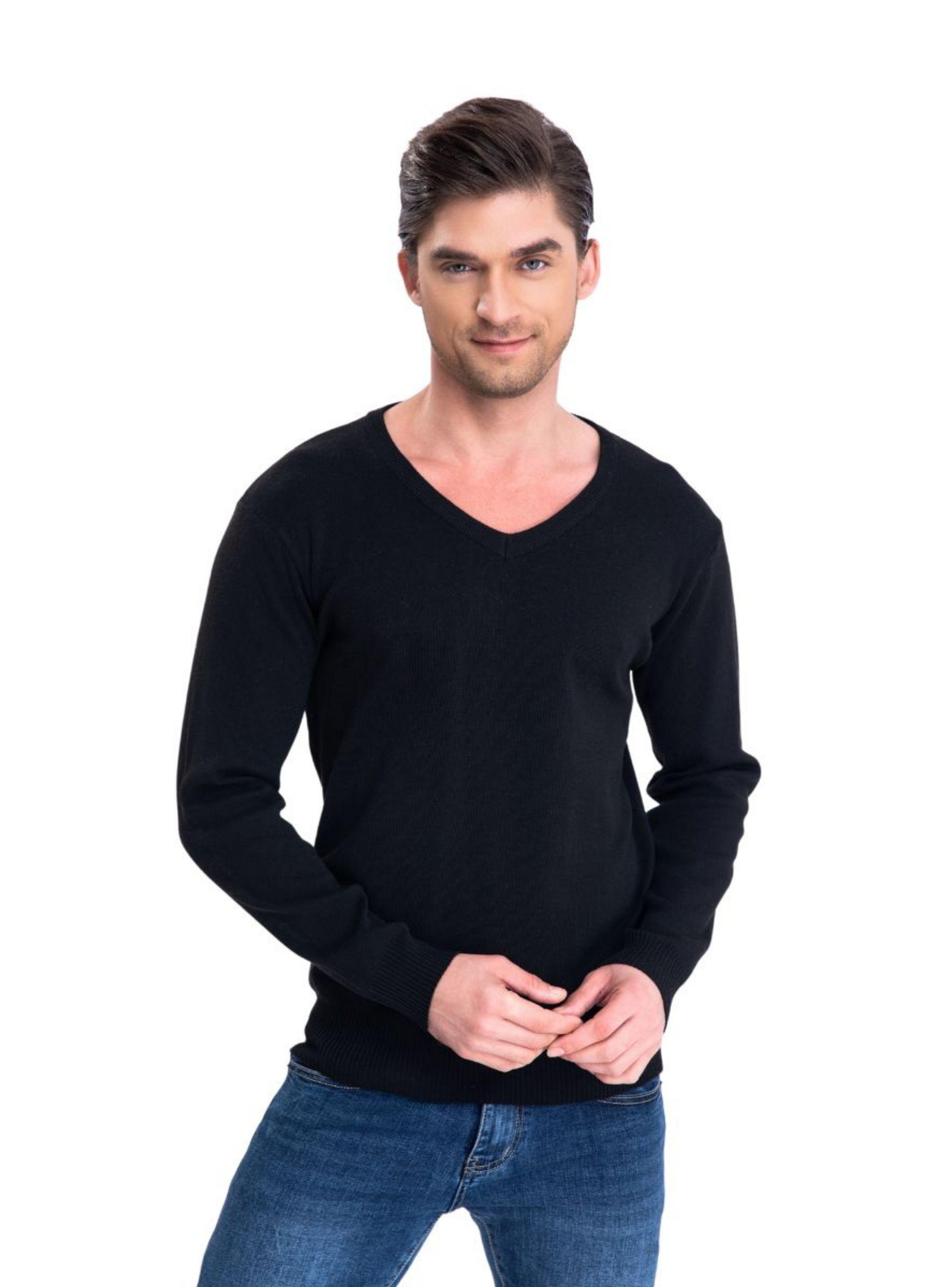Sweater Tejido Hilo Hombre Cuello V Colores 151-0