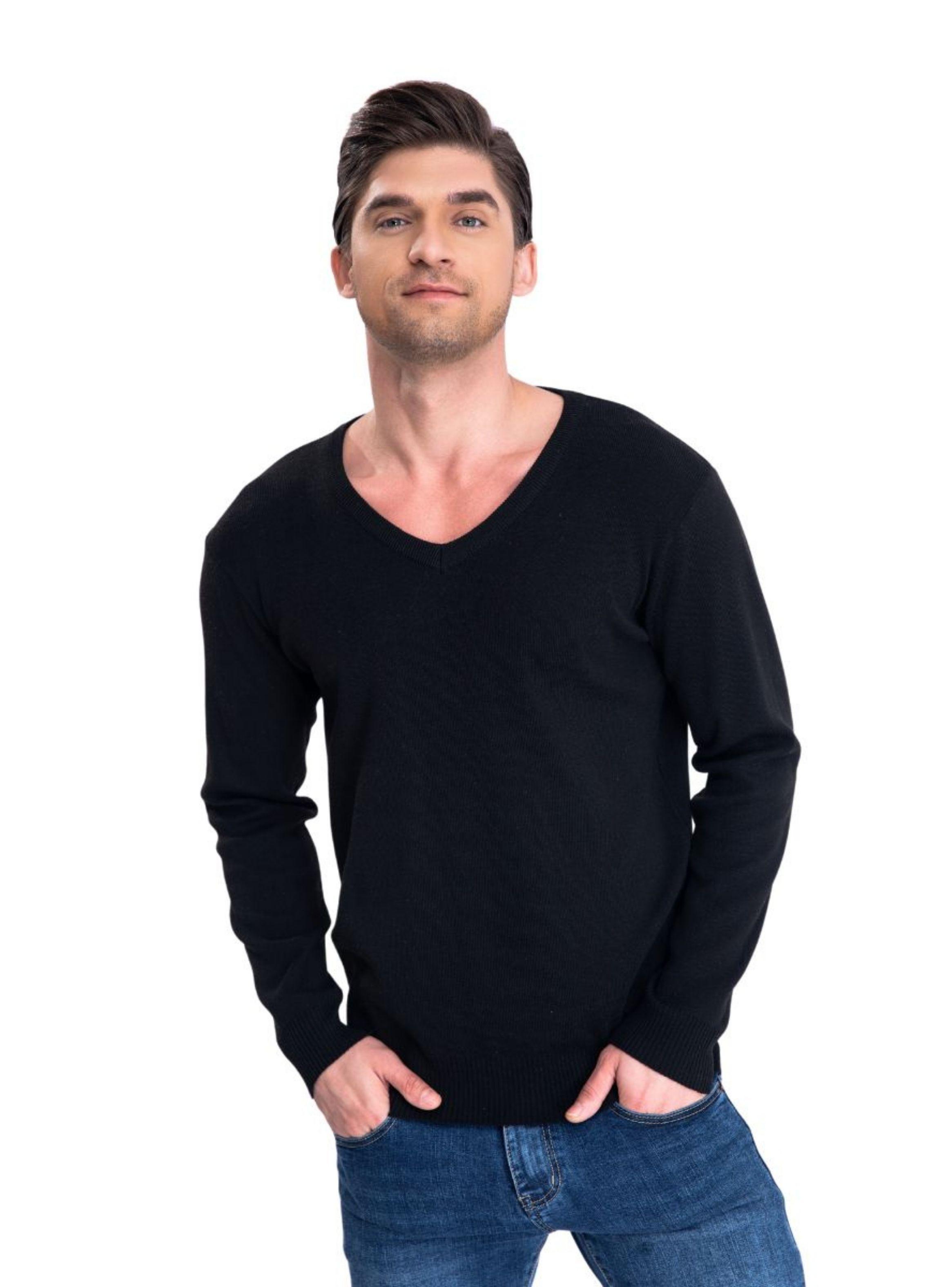 Sweater Tejido Hilo Hombre Cuello V Colores 151-2