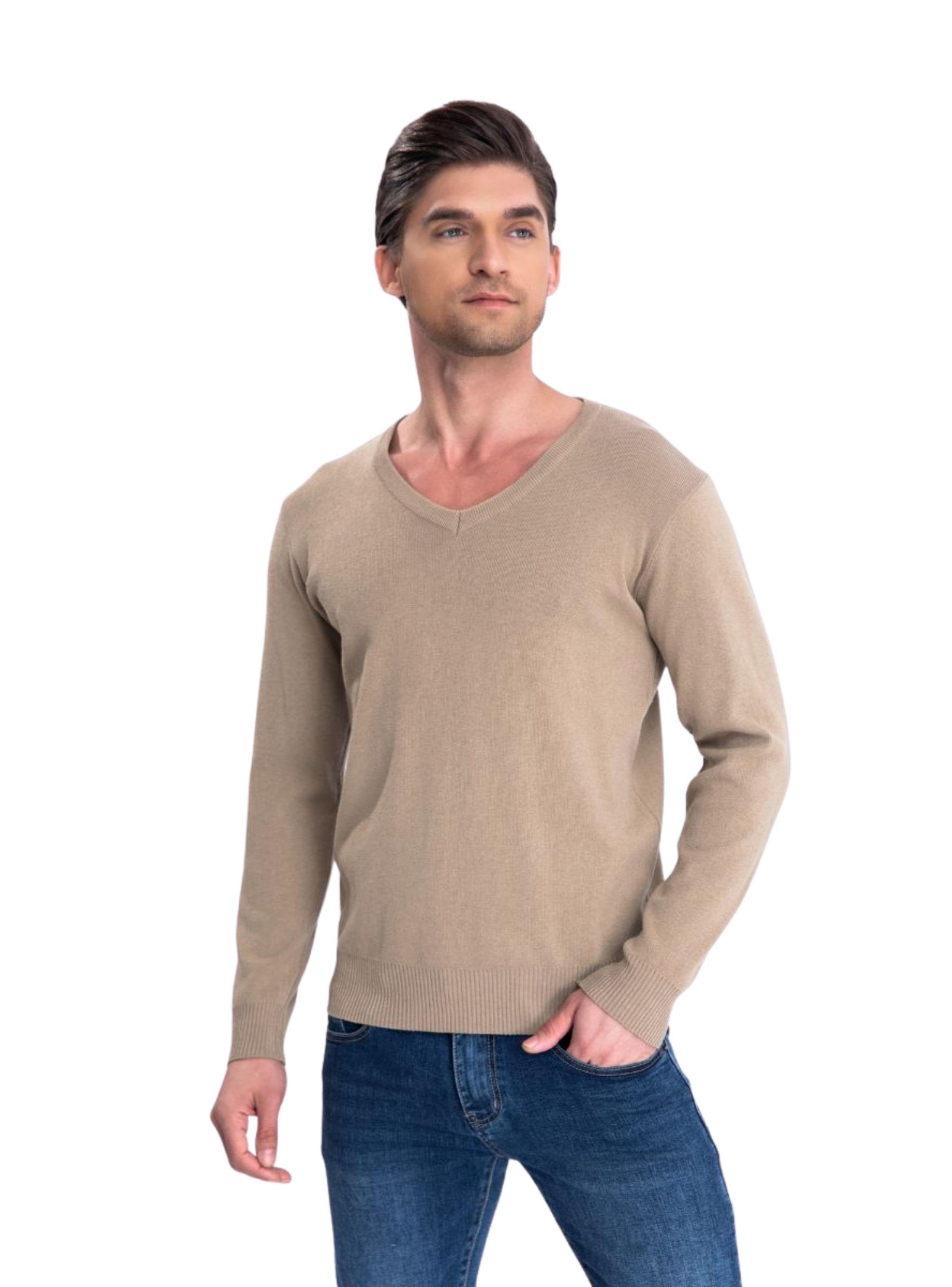 Sweater Tejido Hilo Hombre Cuello V Colores 151-0