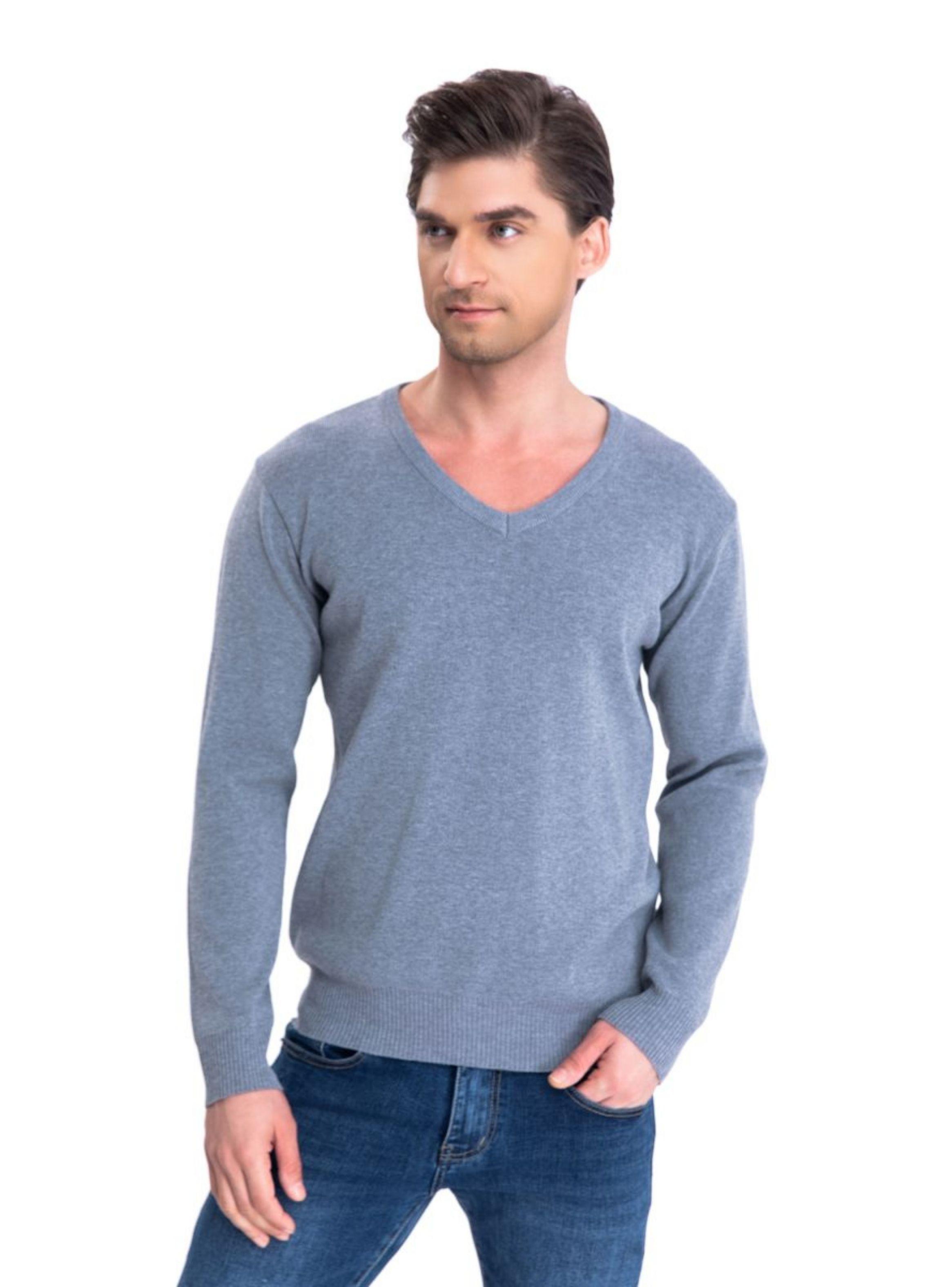 Sweater Tejido Hilo Hombre Cuello V Colores 151-0