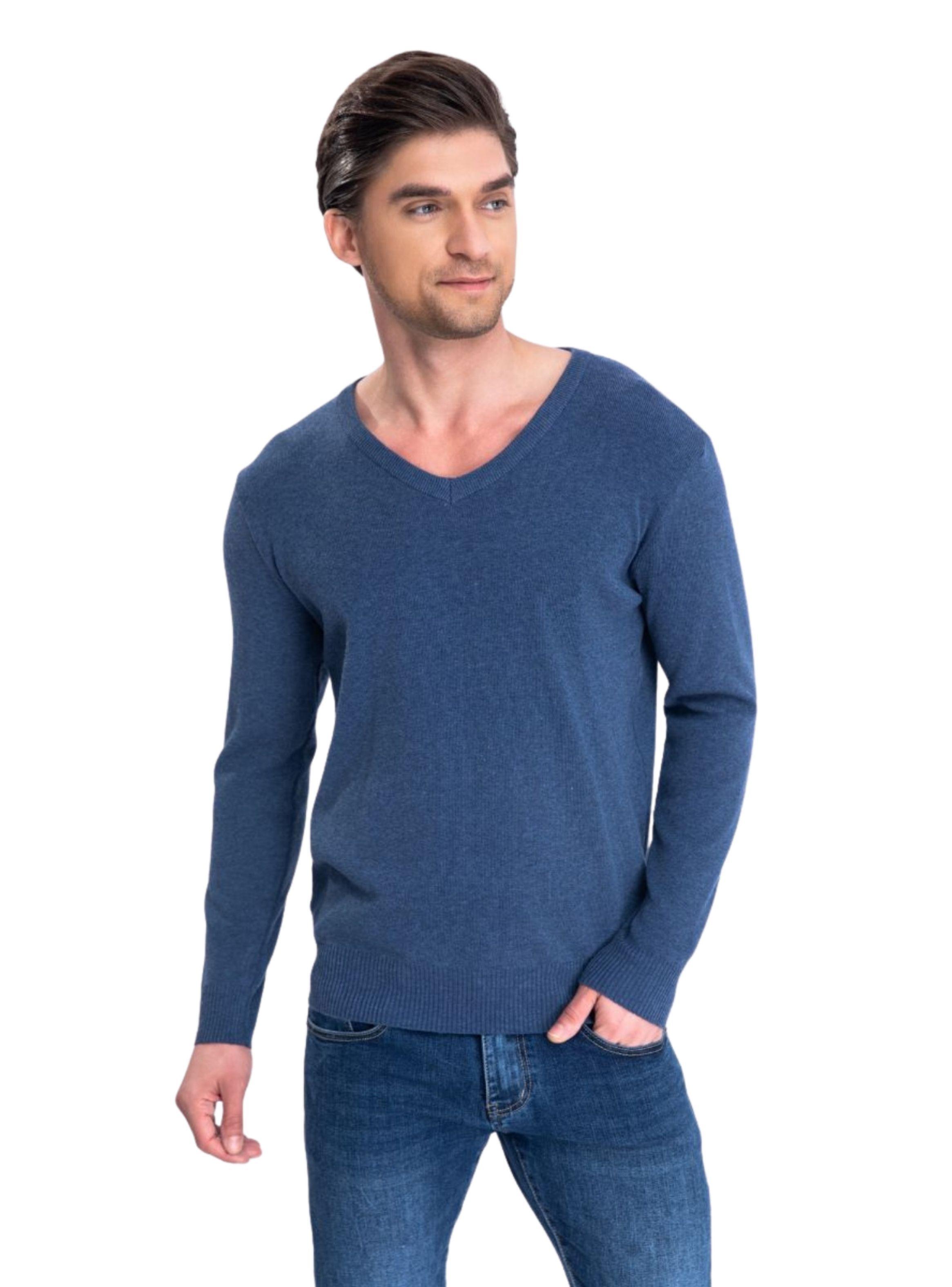 Sweater Tejido Hilo Hombre Cuello V Colores 151-0