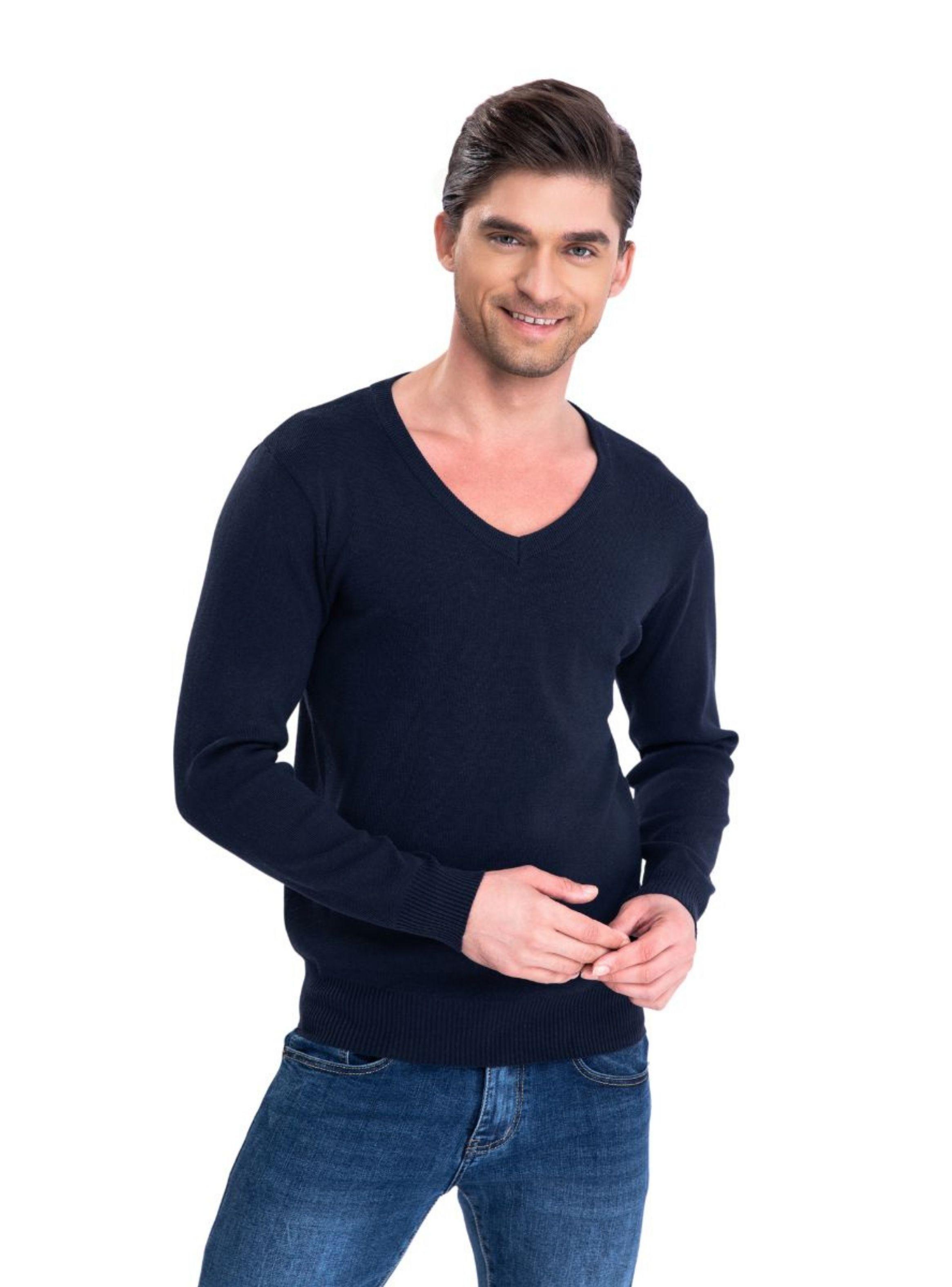 Sweater Tejido Hilo Hombre Cuello V Colores 151-0