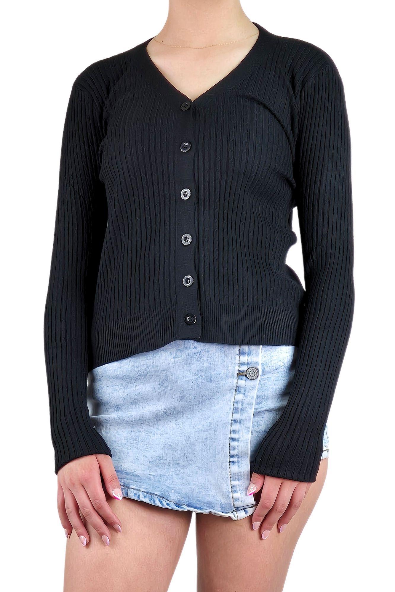 Sweater Mujer Cardigan Botones Otoño Cuello V Diseño 6013-2