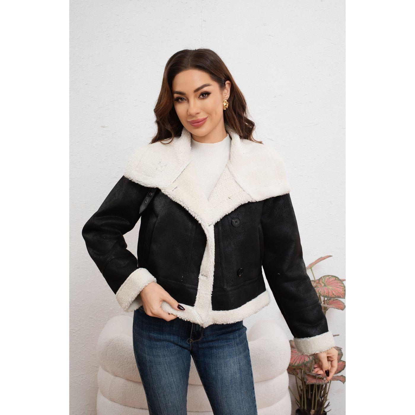 Chaqueta Mujer Tipo Piloto Cruzada Botones Forro Interior Chiporro 7043-1