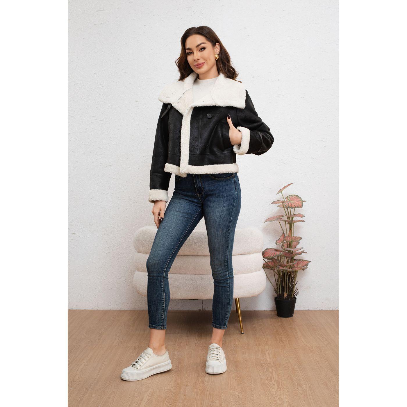 Chaqueta Mujer Tipo Piloto Cruzada Botones Forro Interior Chiporro 7043-2