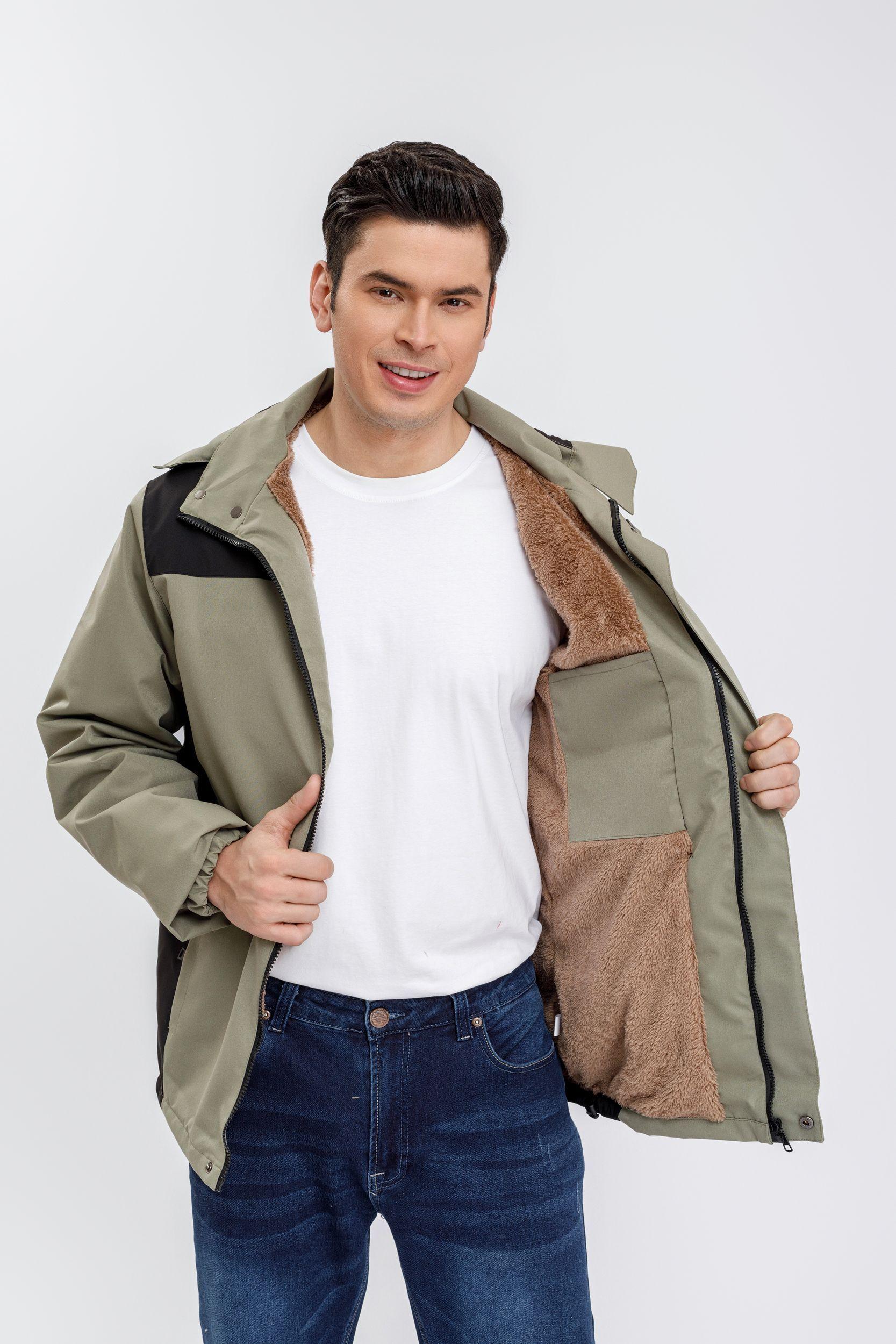 Chaqueta Impermeable Hombre Forro Interior Piel Capucha 0002-2