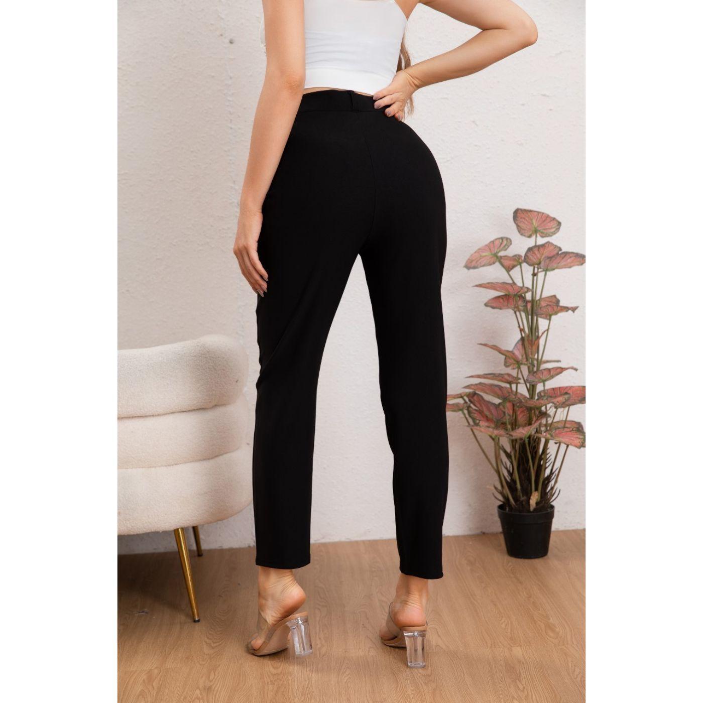 Pantalón Vestir Mujer Semi Formal Calza Pitillo Tiro Alto 7007-1