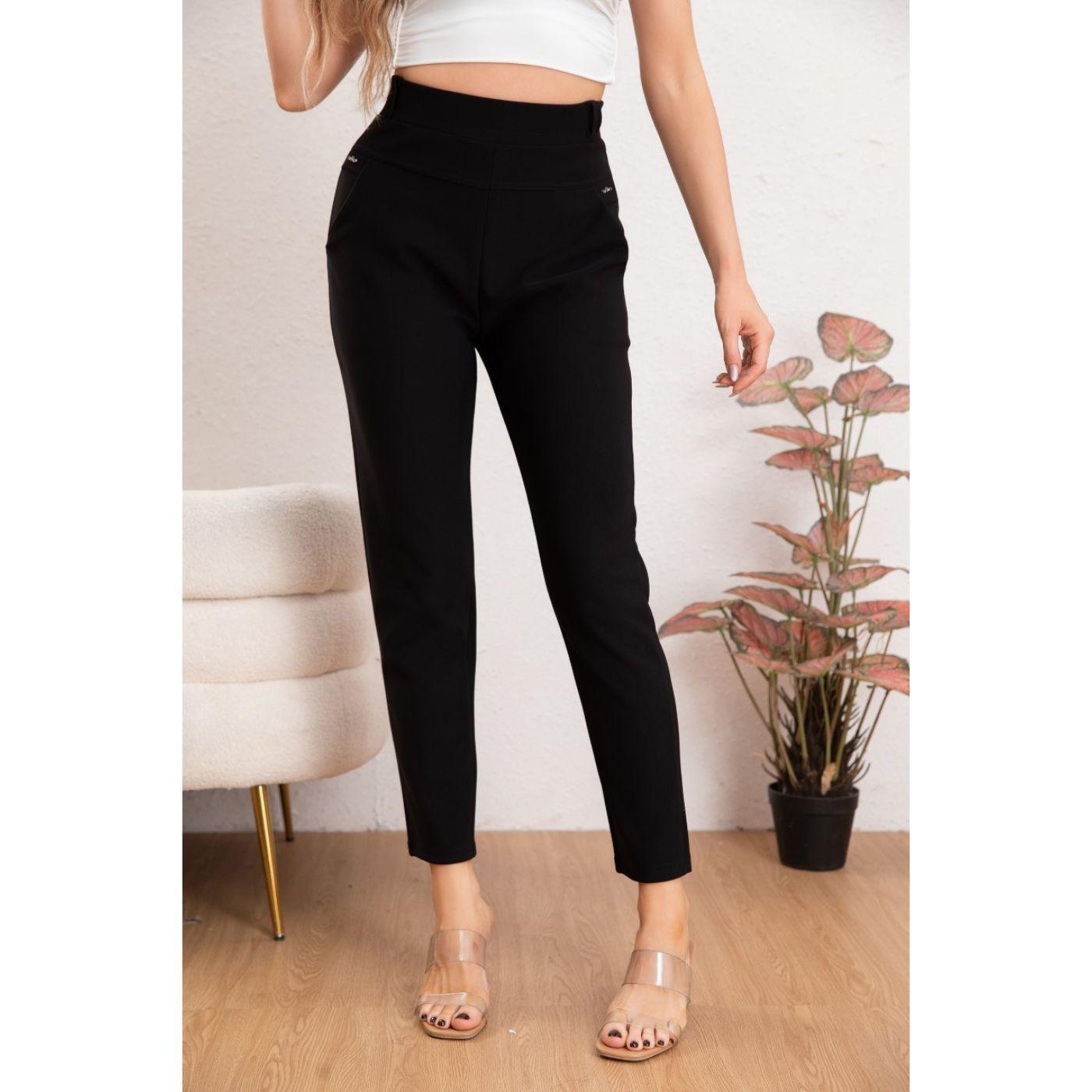 Pantalón Vestir Mujer Semi Formal Calza Pitillo Tiro Alto 7007-3