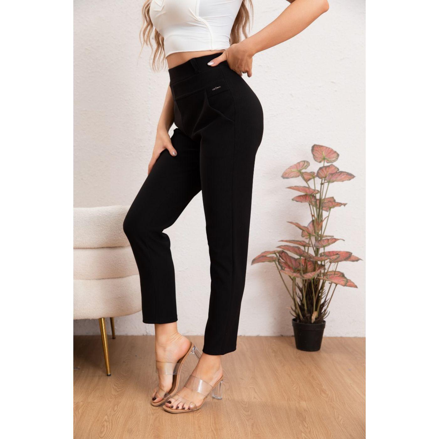 Pantalón Vestir Mujer Semi Formal Calza Pitillo Tiro Alto 7007-4