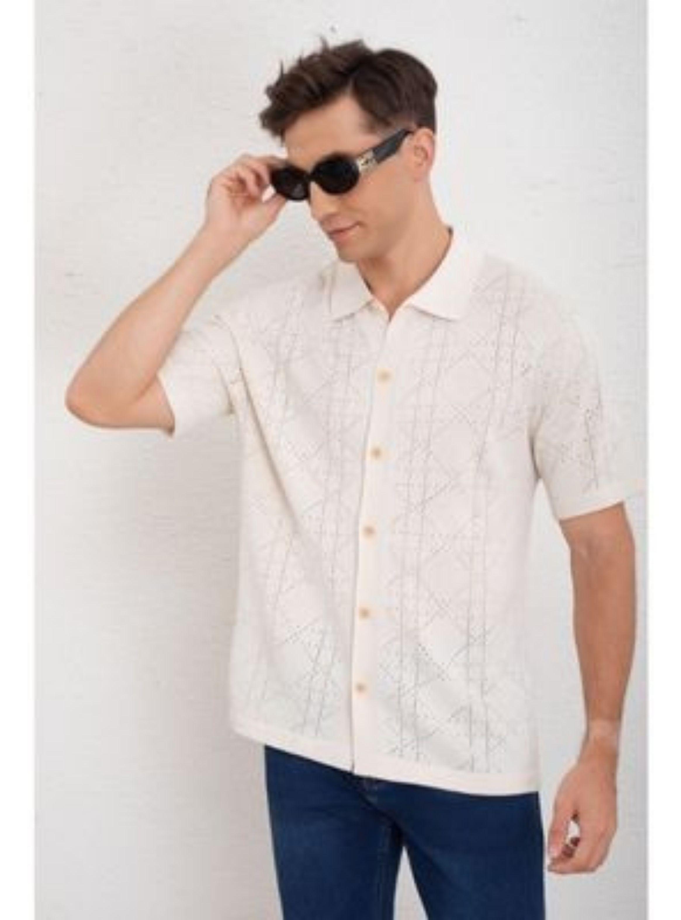 Camisa Hombre Hilo Algodon Verano Calidad Premium Diseño 7222-2