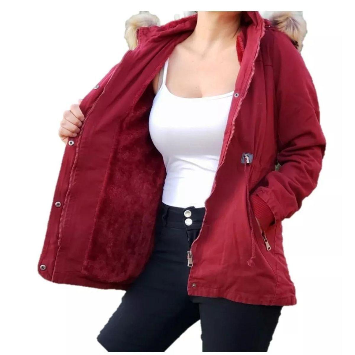 Chaqueta Gabardina Mujer Forro Piel Colores 890-0