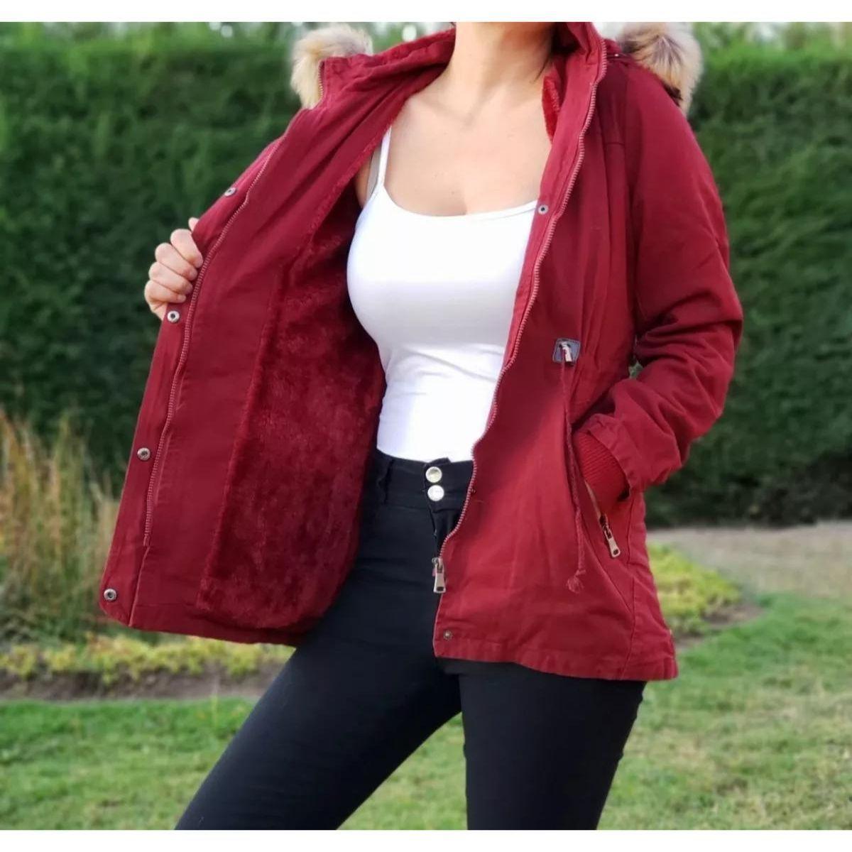 Chaqueta Gabardina Mujer Forro Piel Colores 890-1