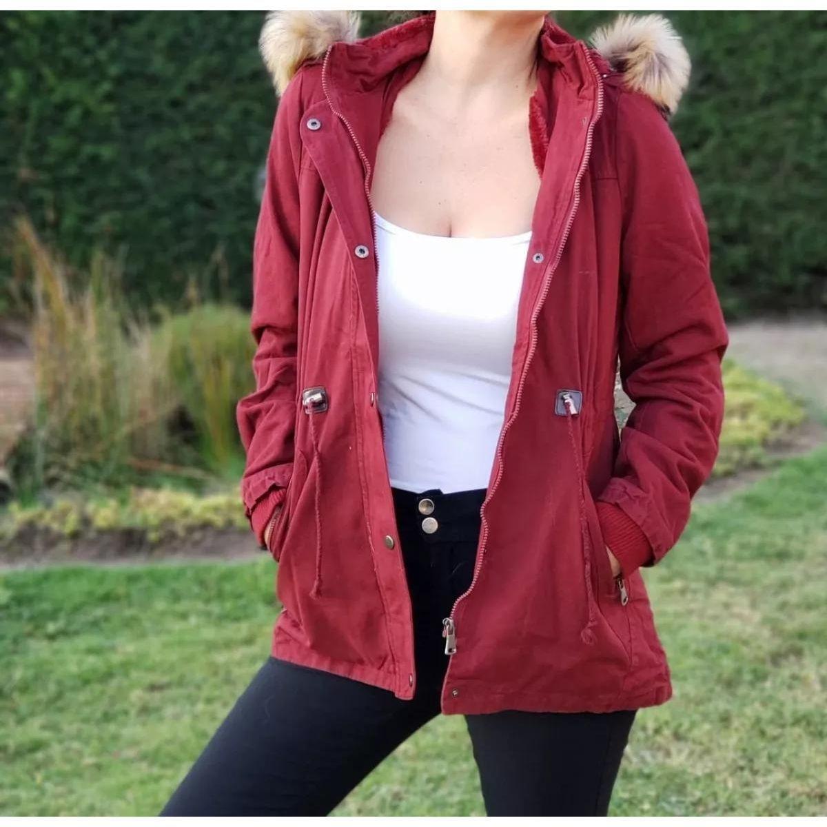 Chaqueta Gabardina Mujer Forro Piel Colores 890-2