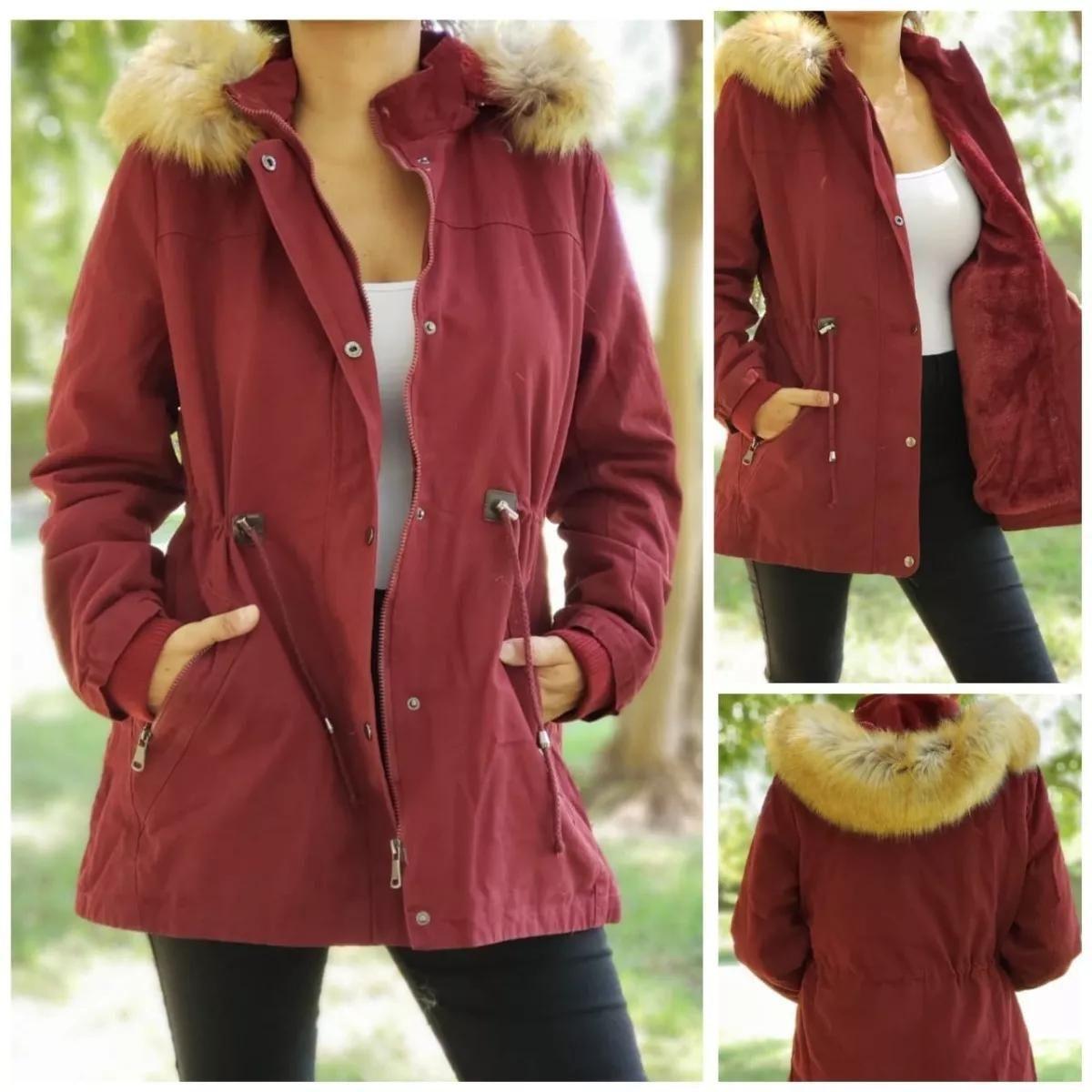 Chaqueta Gabardina Mujer Forro Piel Colores 890-5