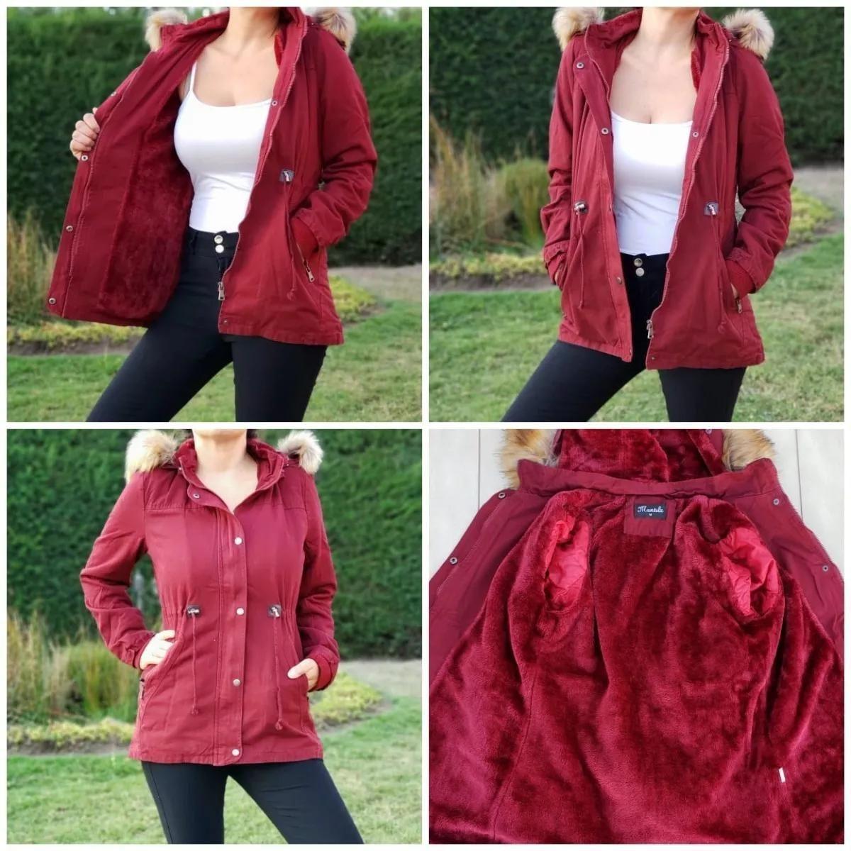 Chaqueta Gabardina Mujer Forro Piel Colores 890-6