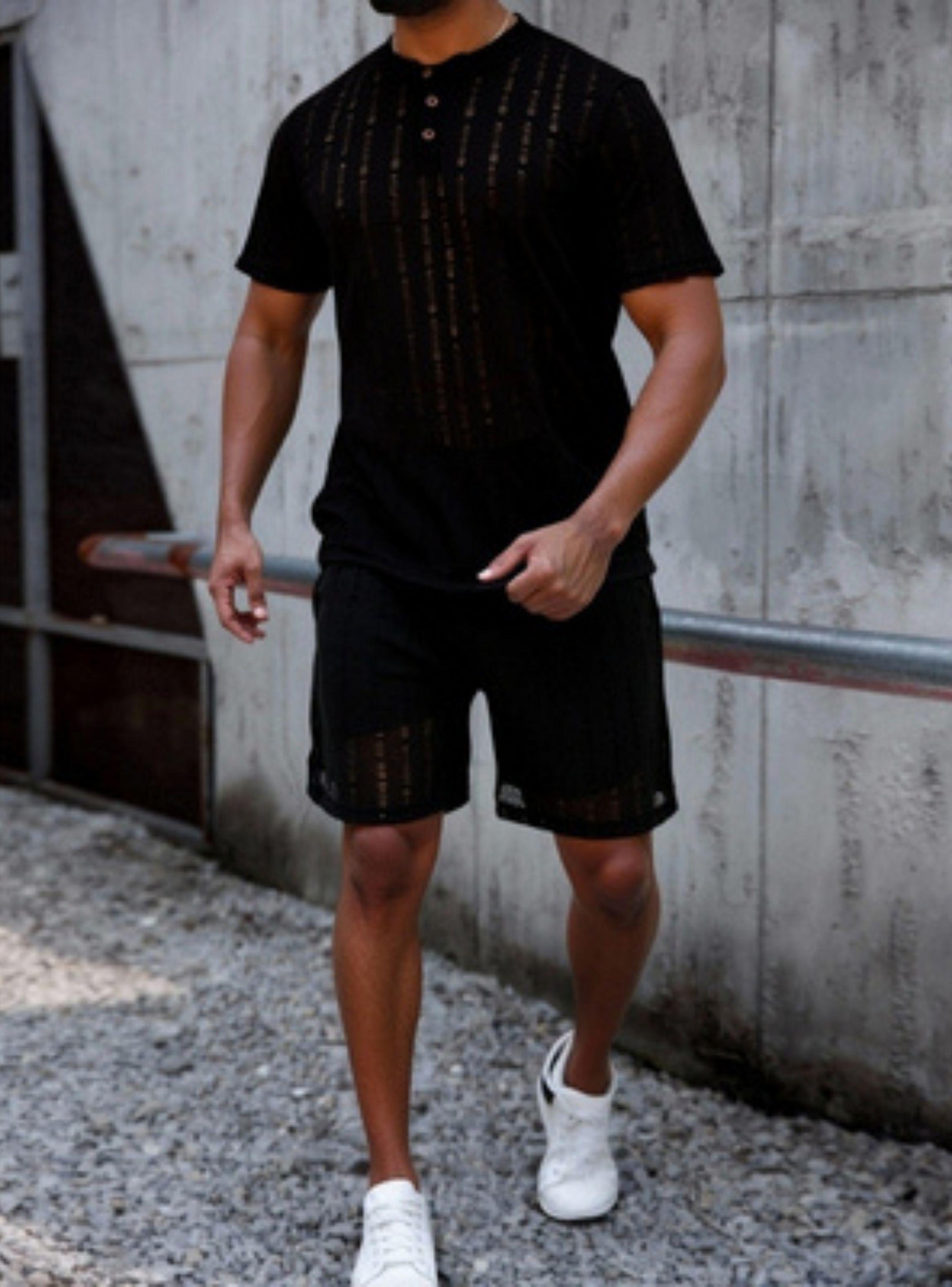 Polera Hombre Manga Corta Tejida Estilo Casual Botones 0262-2