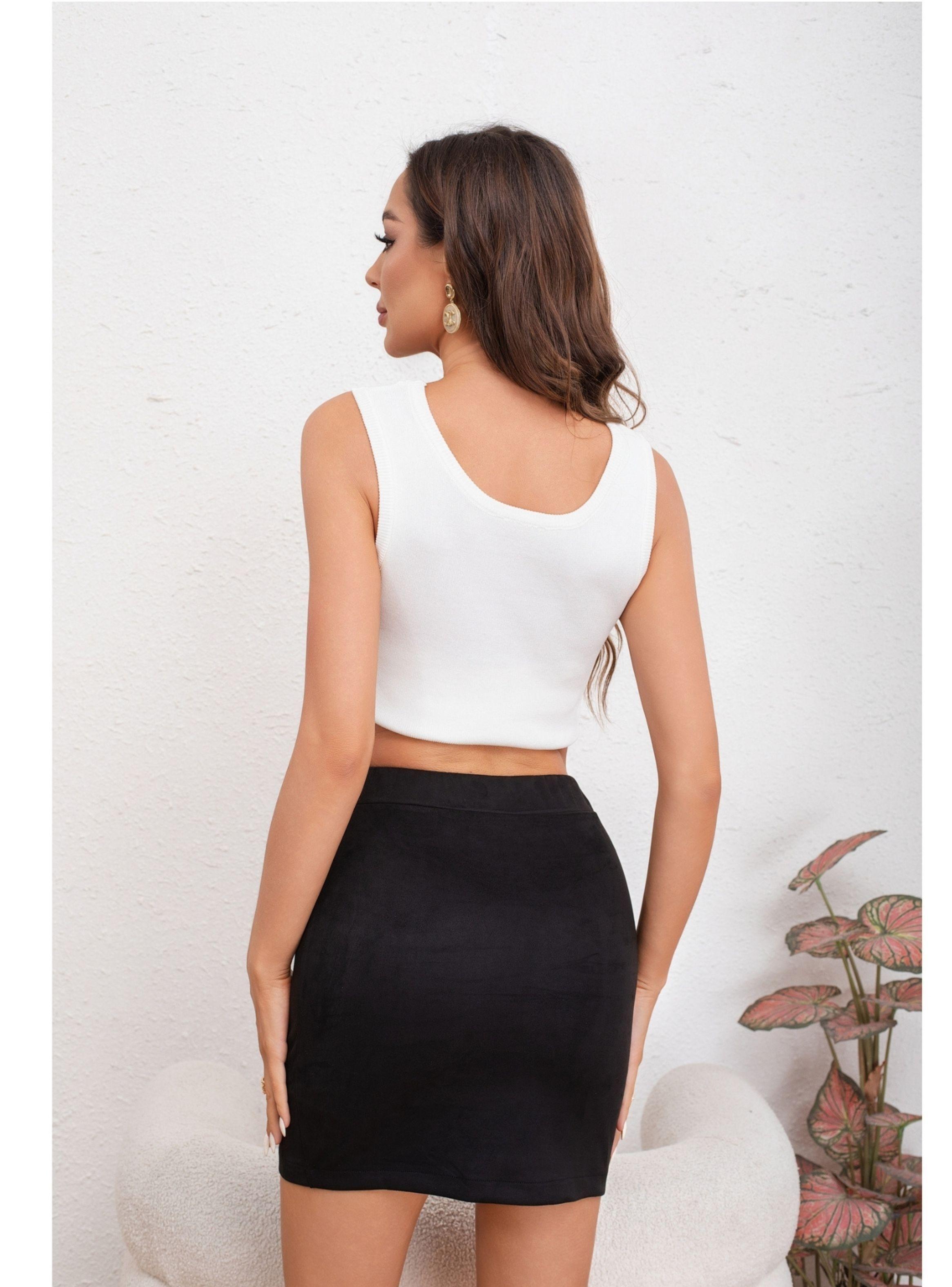 Mini Falda Corta Mujer Juvenil Casual Tiro Alto Cruzada Moda 0123-3