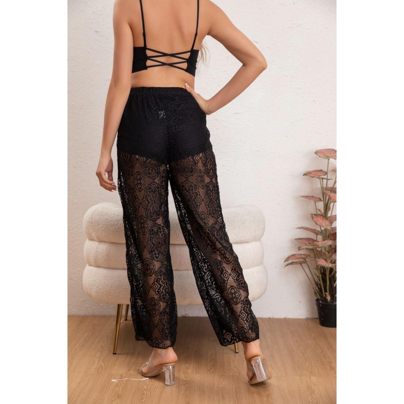 Pantalon Largo Encaje Salida de Baño Playa Piscina Verano 8345-2